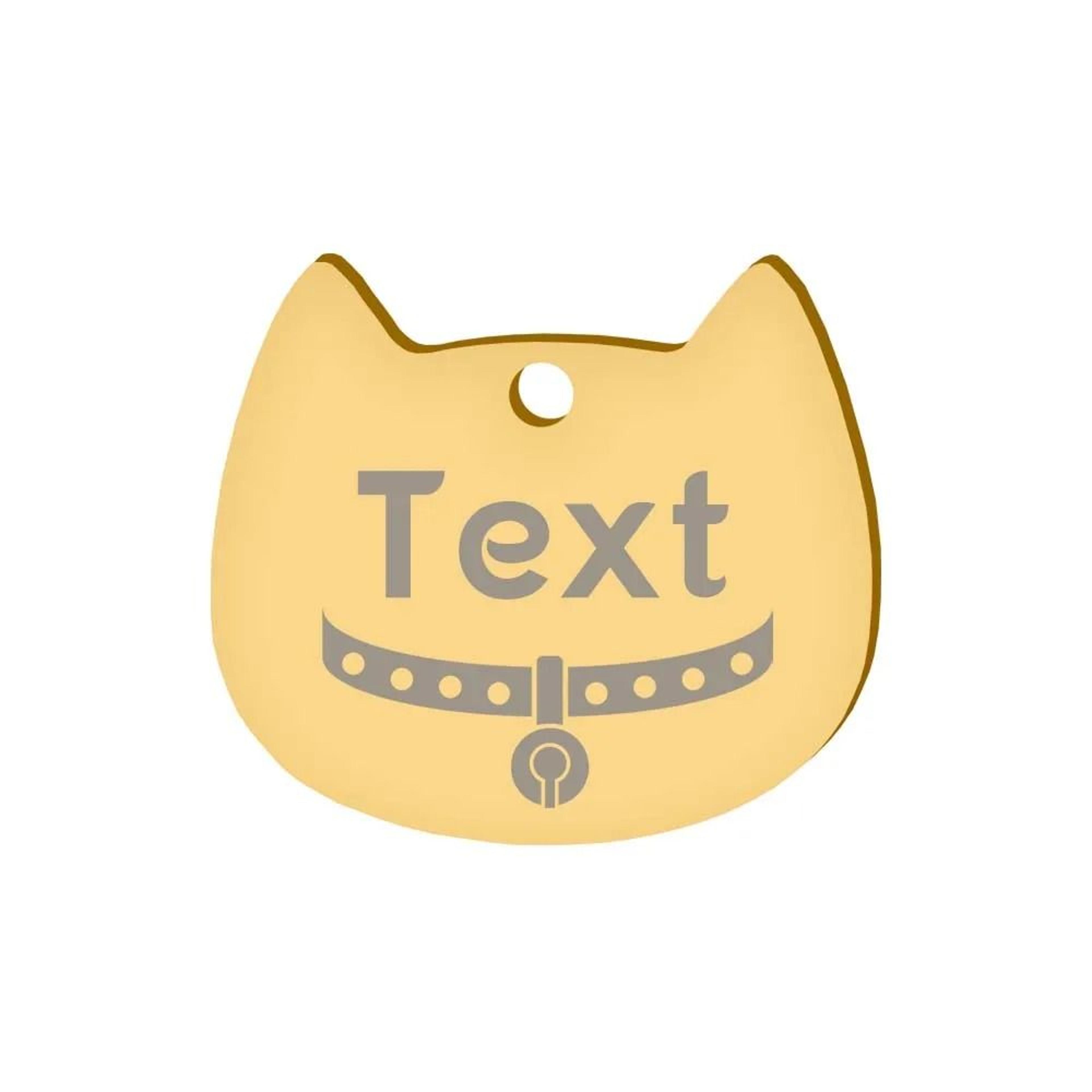 Custom Cat Face Pet ID Tag Stainless Steel Engraved Name Plate For Dogs Cats 19