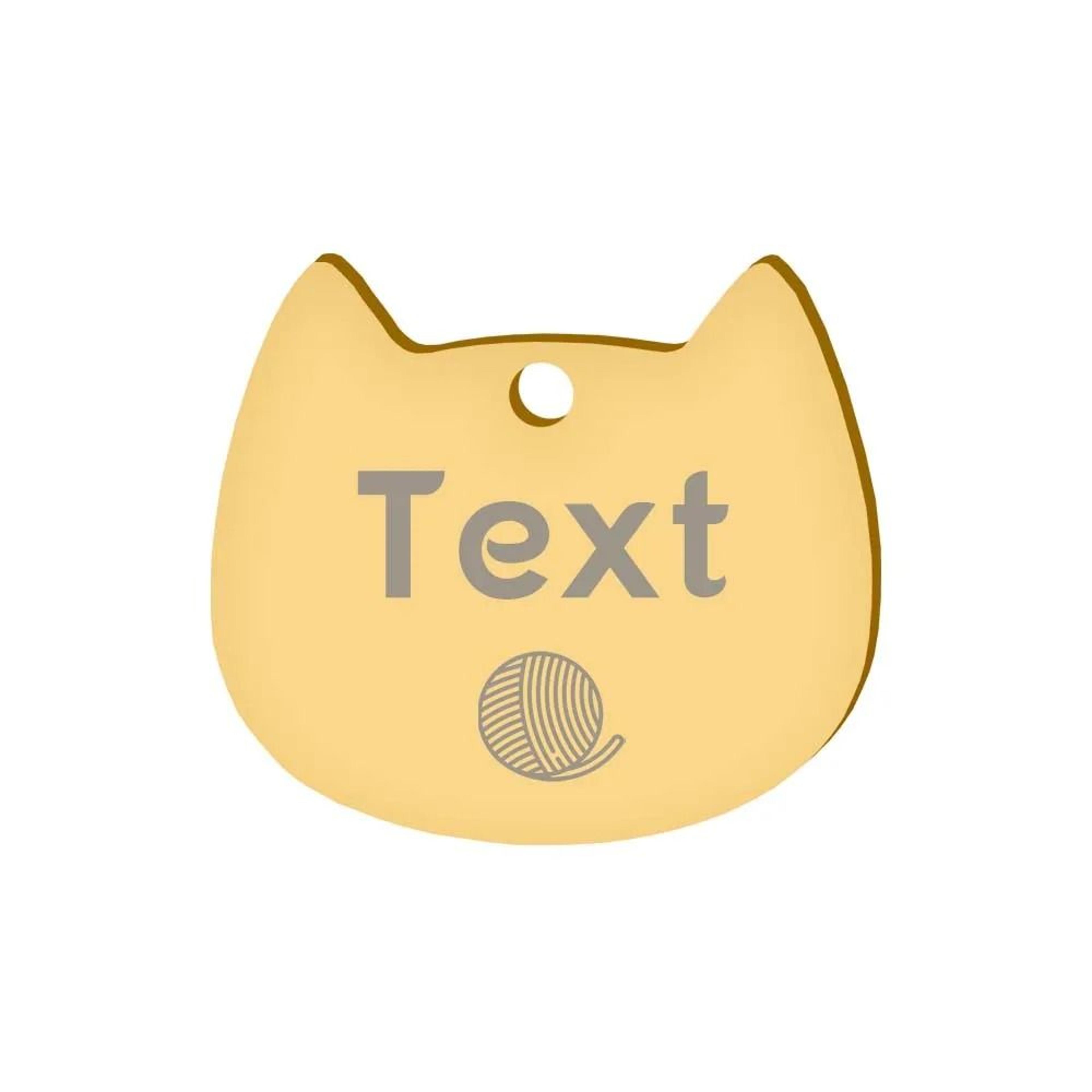 Custom Cat Face Pet ID Tag Stainless Steel Engraved Name Plate For Dogs Cats 20