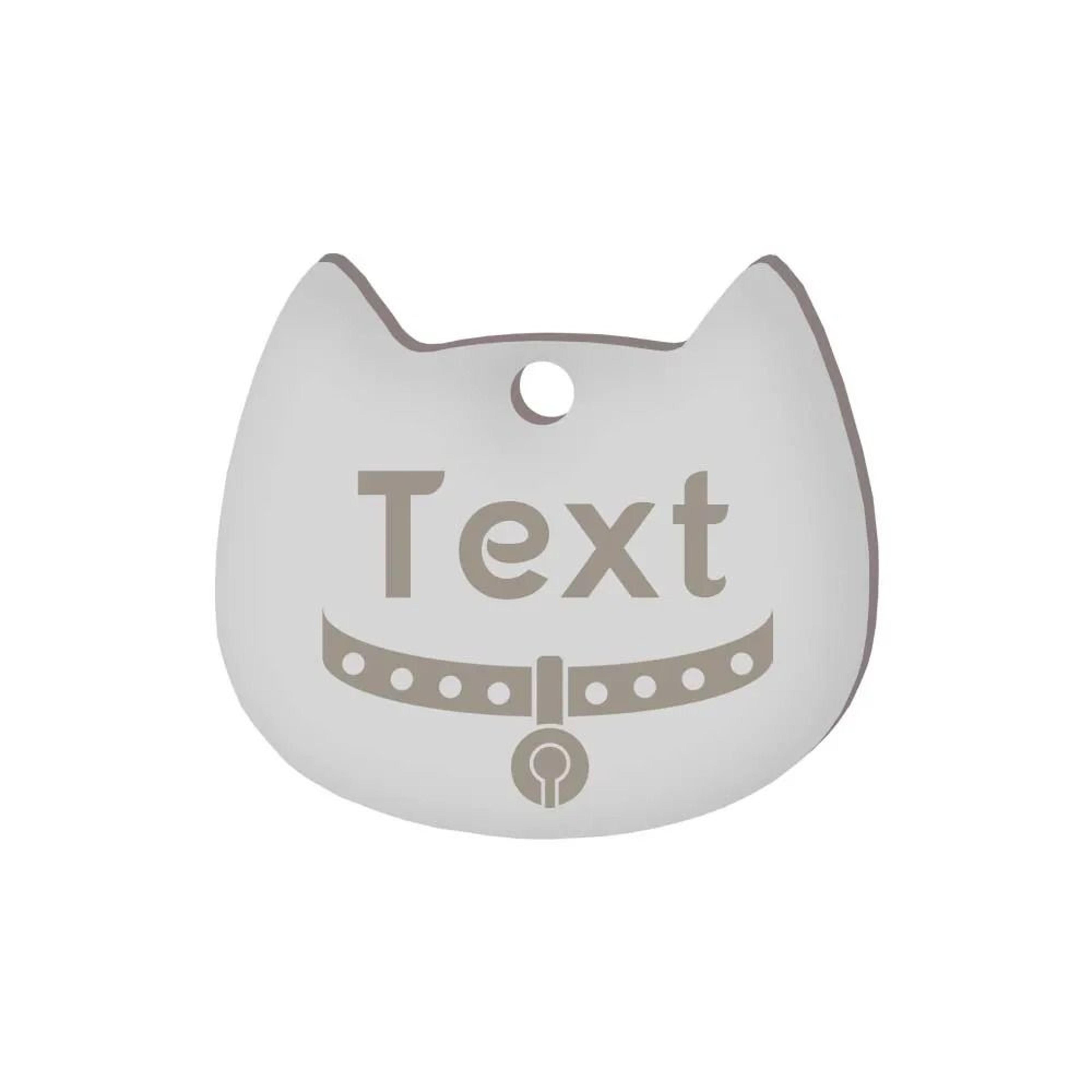 Custom Cat Face Pet ID Tag Stainless Steel Engraved Name Plate For Dogs Cats 25
