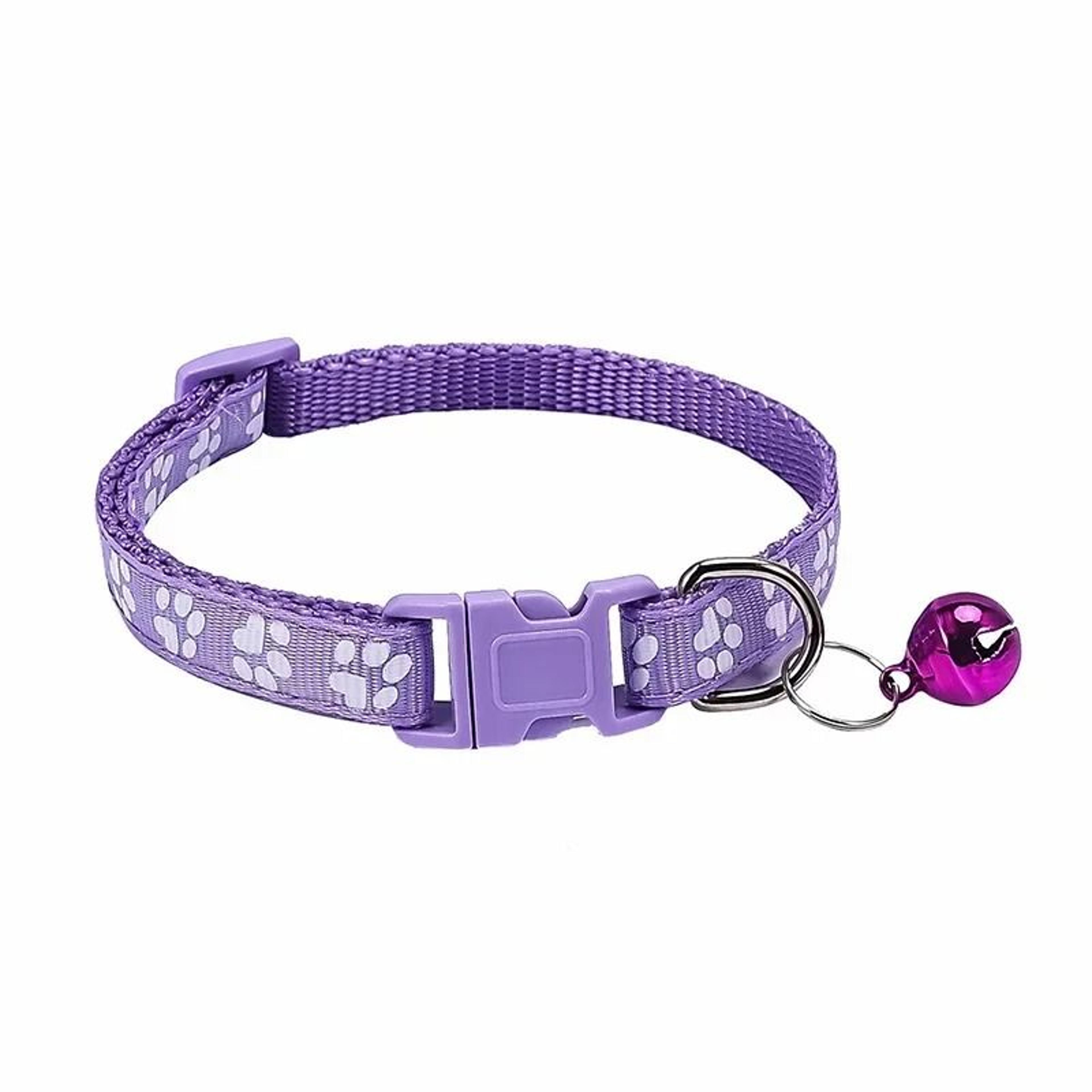 Colorful Adjustable Pet Collar With Bell Cartoon Paw Print For Kittens Puppies Cats Dogs 1