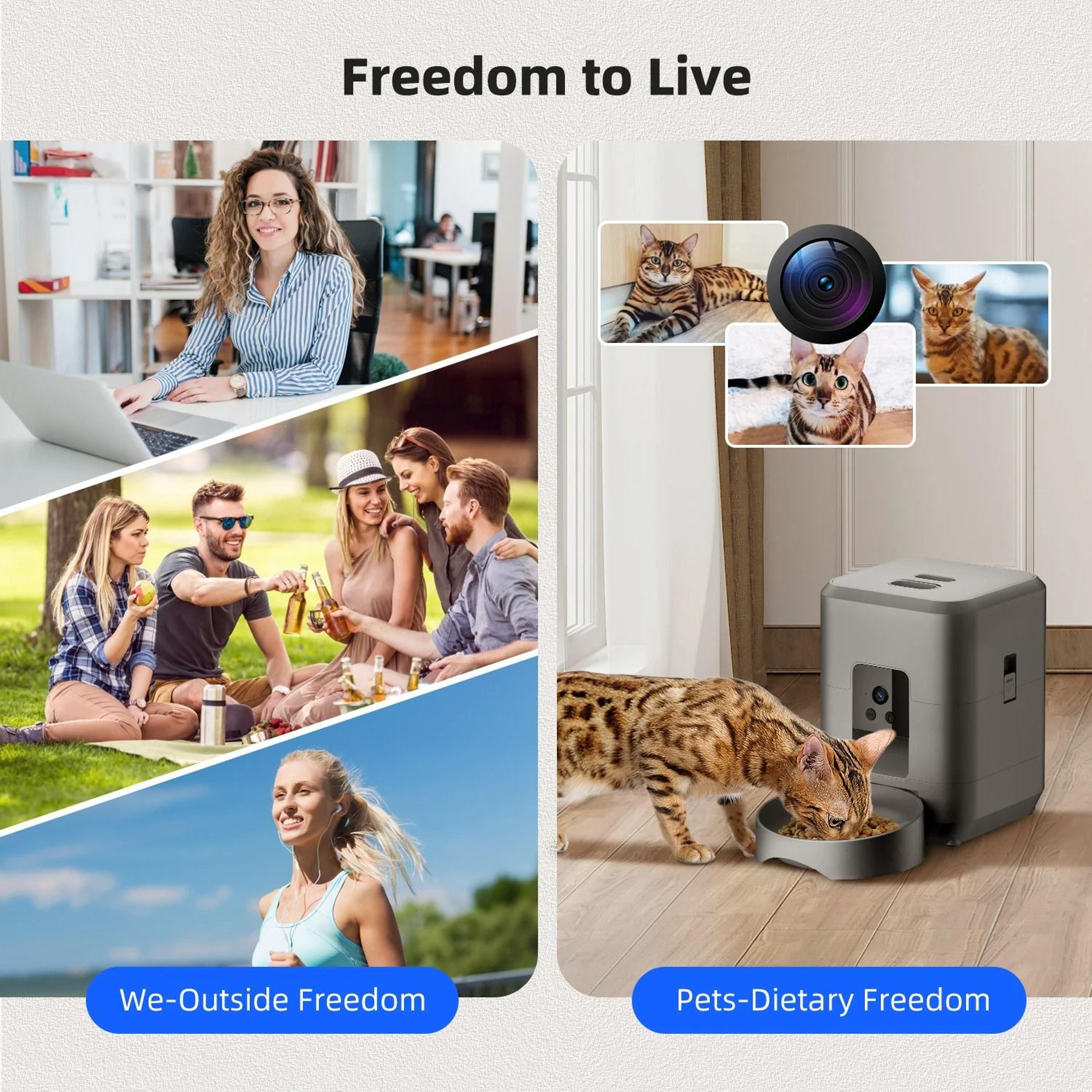 Smart 2L Automatic Pet Feeder With Camera Wifi App Control For Cats Dogs 6