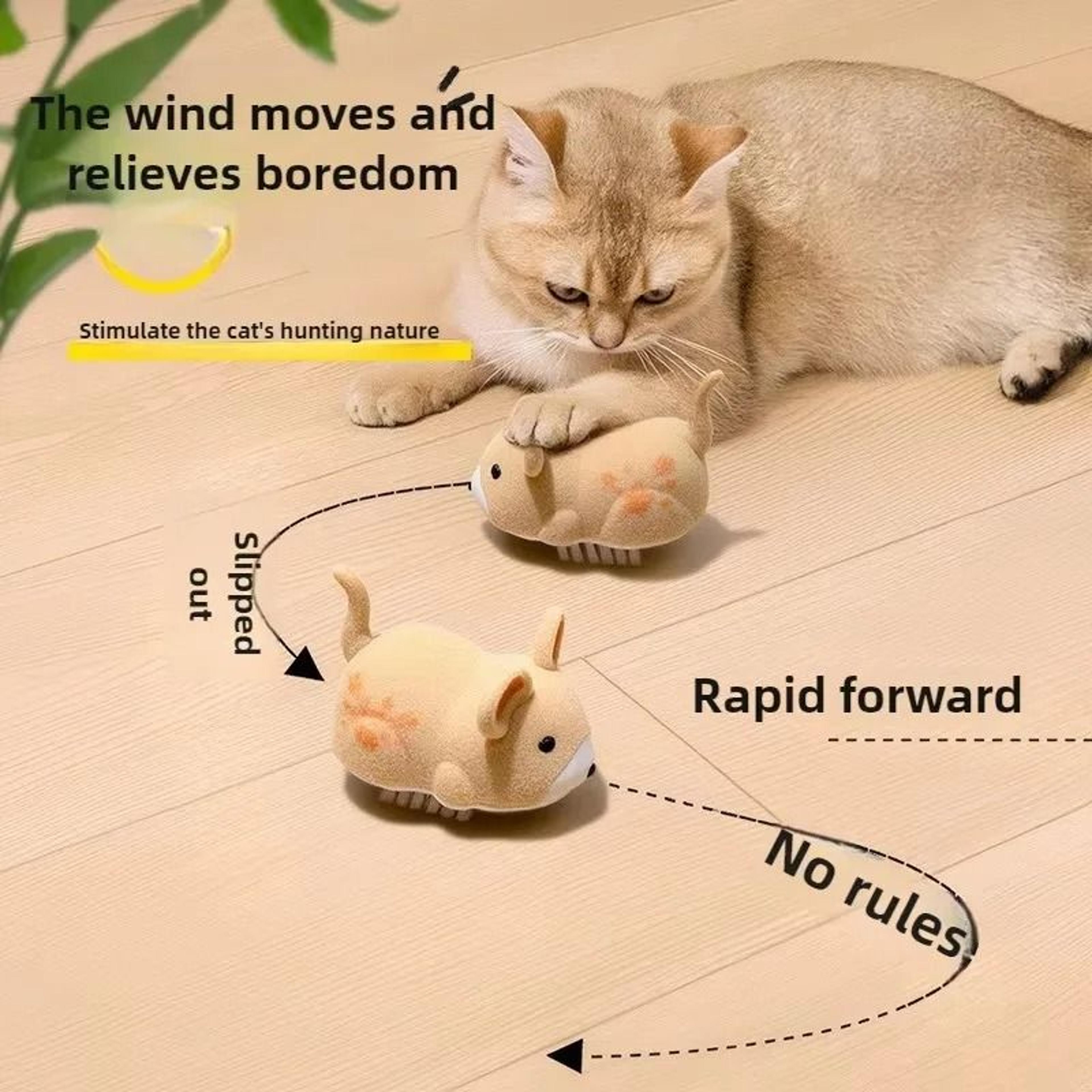 Electric Moving Mouse Cat Toy Obstacle Avoiding Interactive Hamster Toy For Indoor Play 12