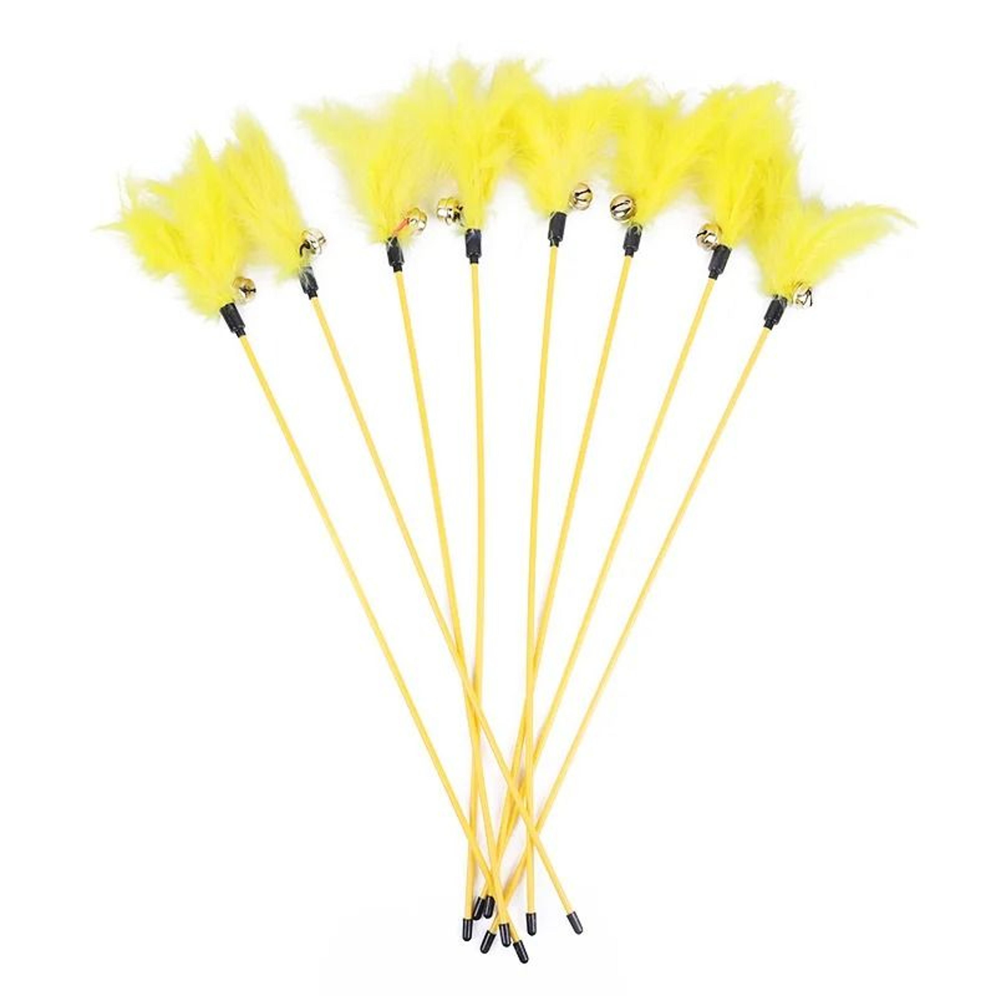 Five Piece Cat Feather Wand Toy Set With Bell For Interactive Kitten Exercise Play 3
