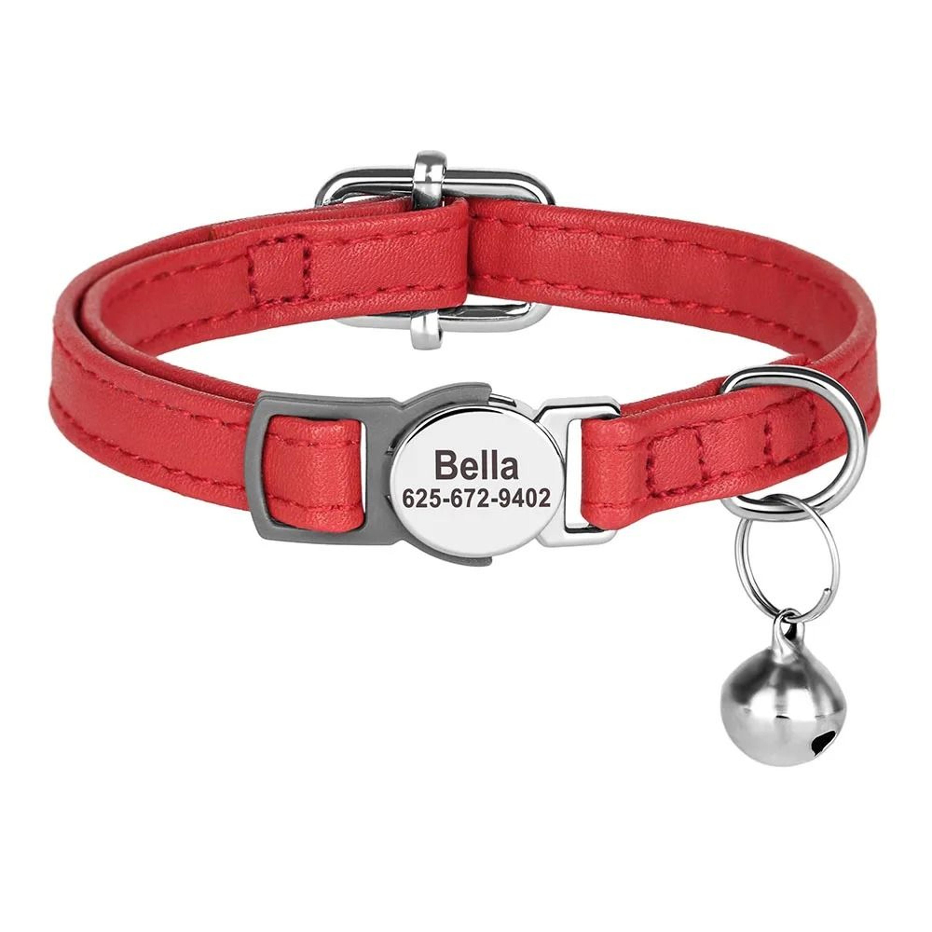 Personalized Engraved Cat Collar Adjustable Anti Lost Name Necklace For Kittens Puppies And Small D 20
