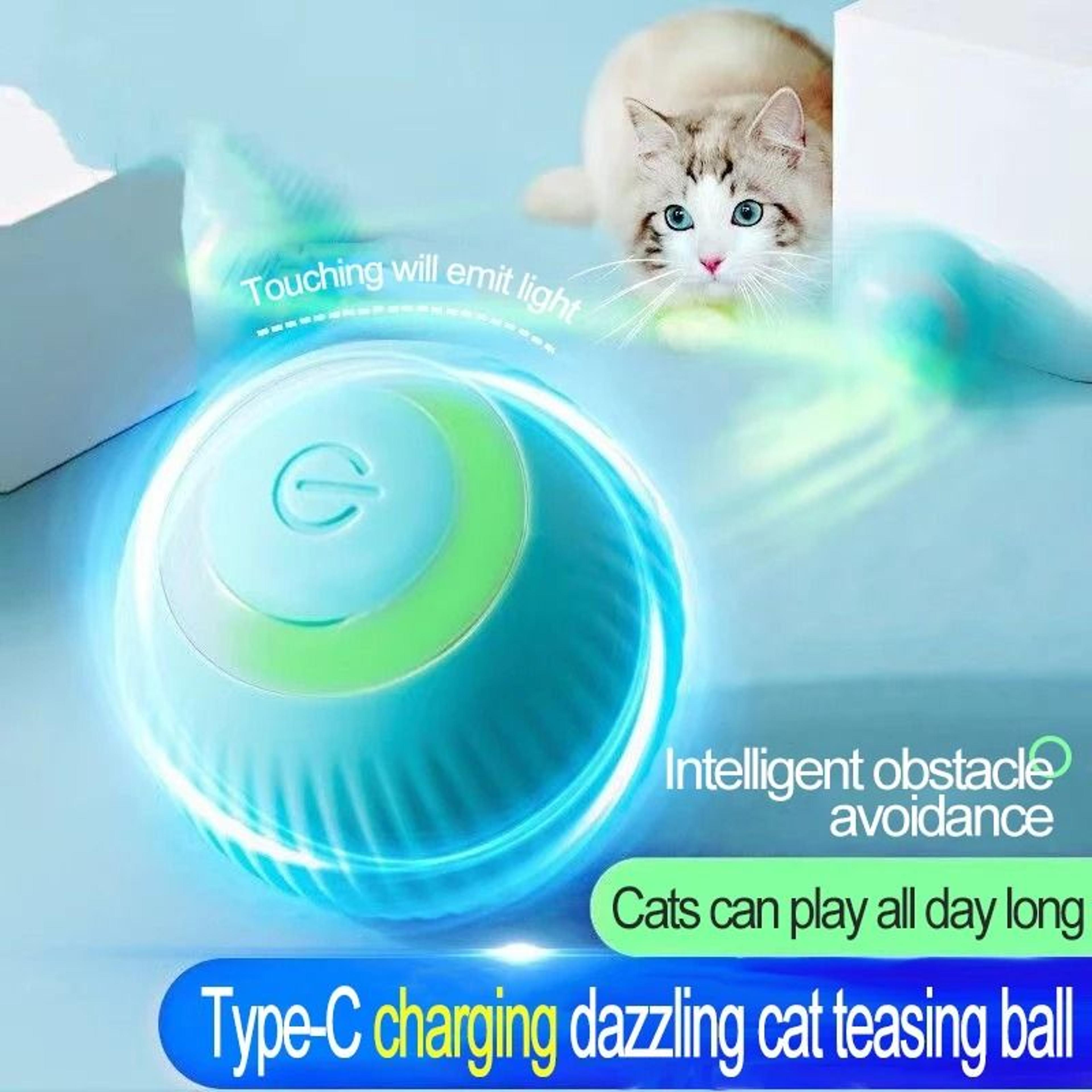 Automatic Interactive Cat Ball Toy Electric Rolling Indoor Exercise Game For Active Kittens And Cat 0