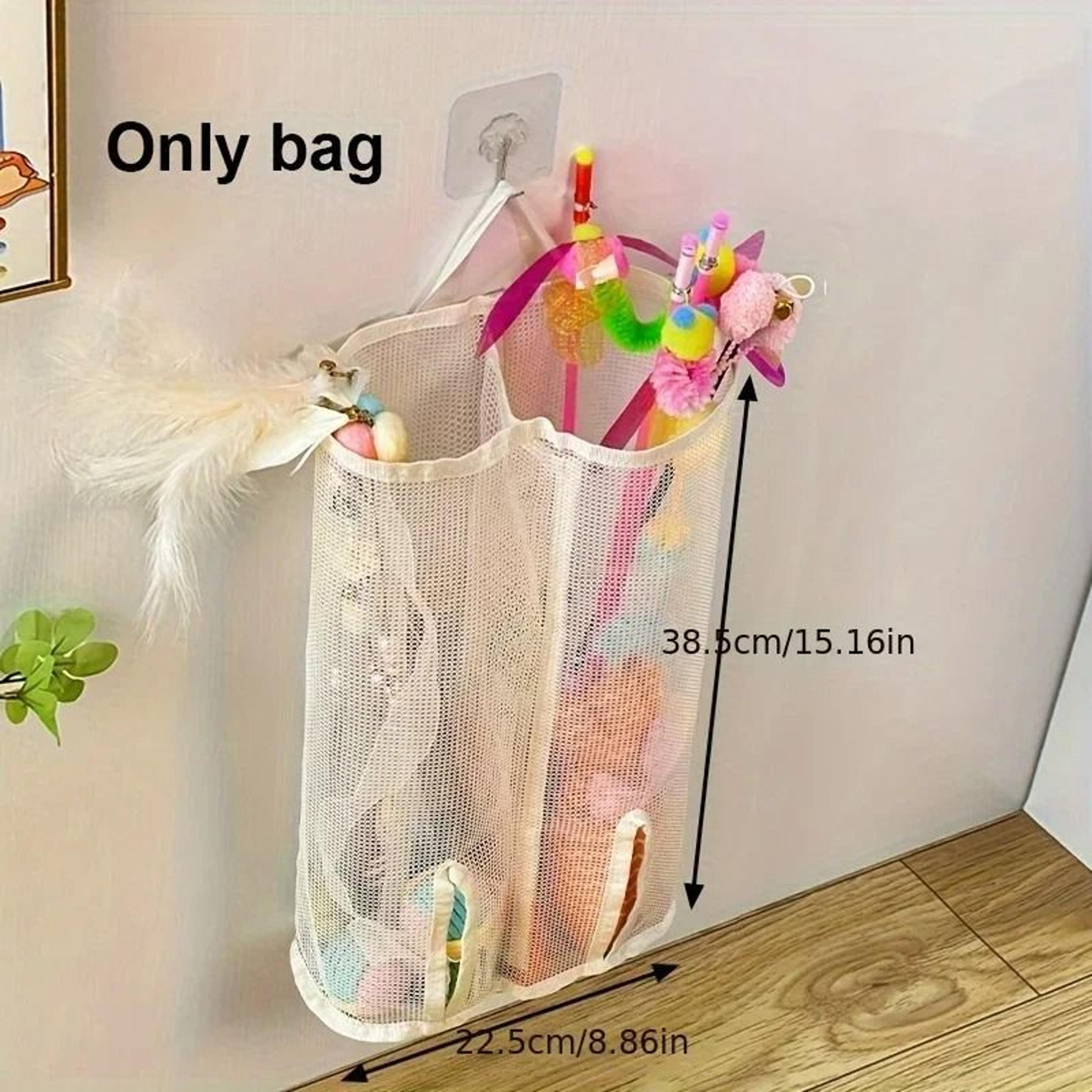 Wall Mounted Mesh Cat Toy Storage Bag For Wand Sticks Puppy Toys And Pet Accessories 4