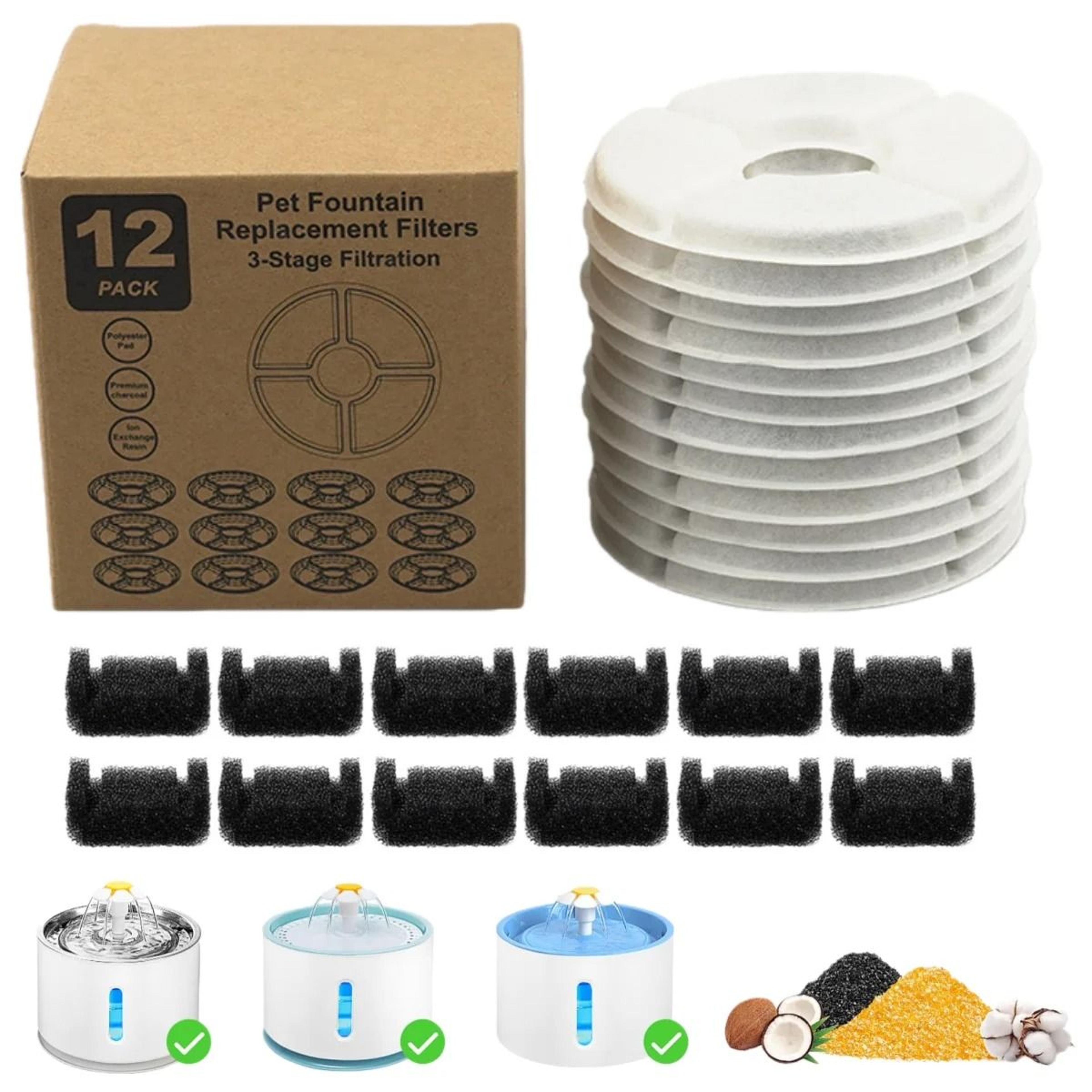 Activated Carbon Cat Water Fountain Filter Set For Round Flower Pet Drinking Fountains 9