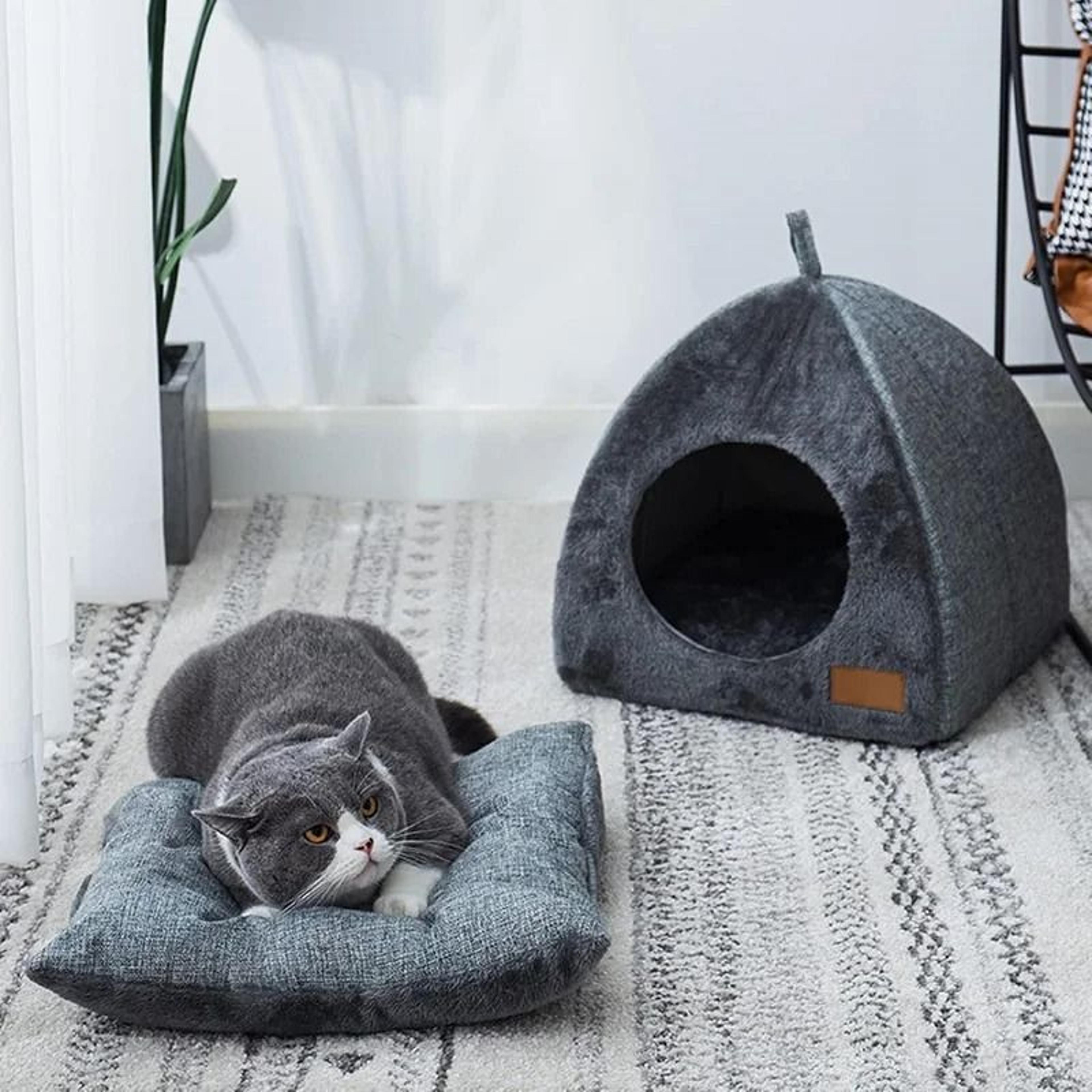Warm Closed Triangle Cat House Thickened Deep Sleep Tent Bed For Cats And Small Dogs 8