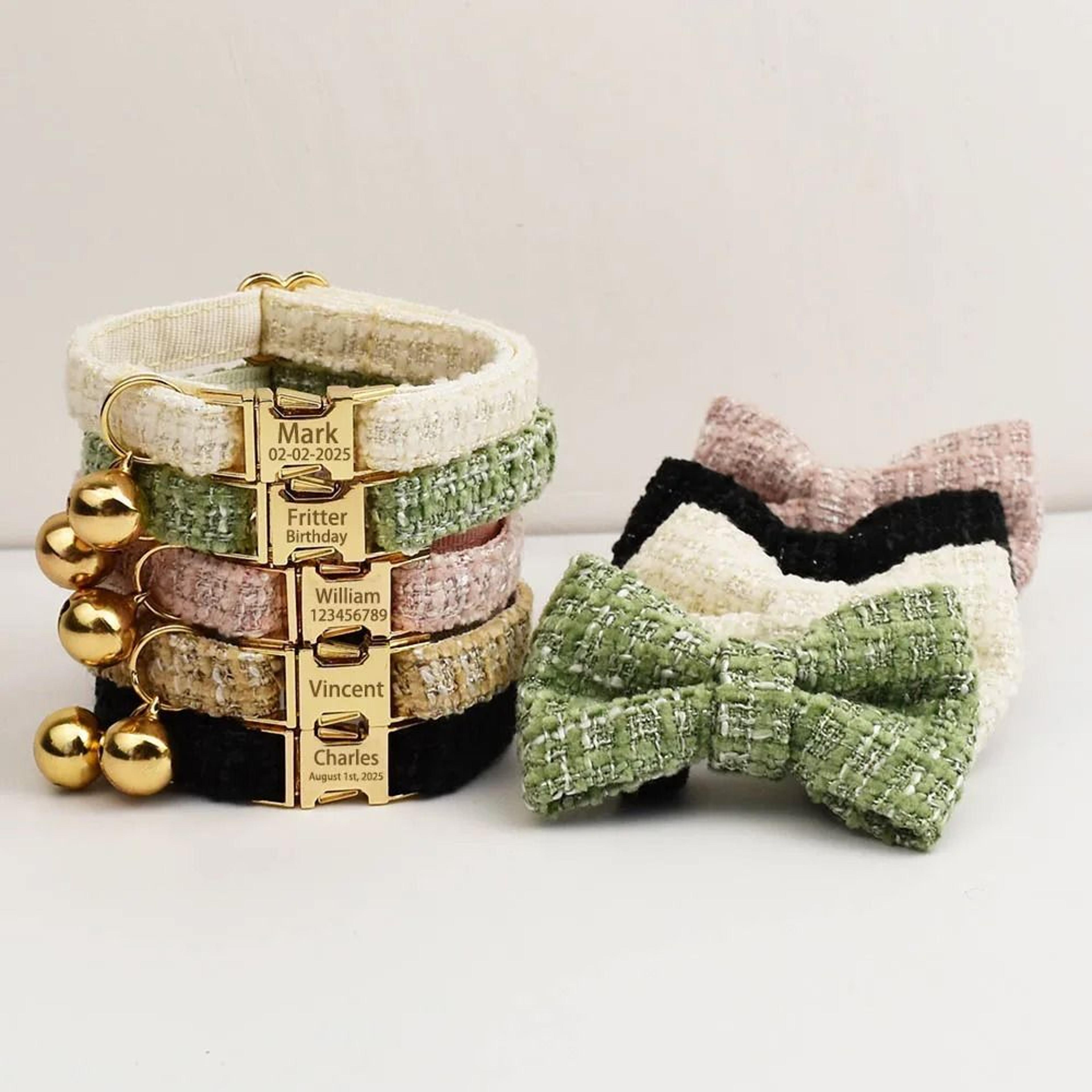 Personalized Cat Collar And Leash Set With Bell And Engraved ID Tag 26