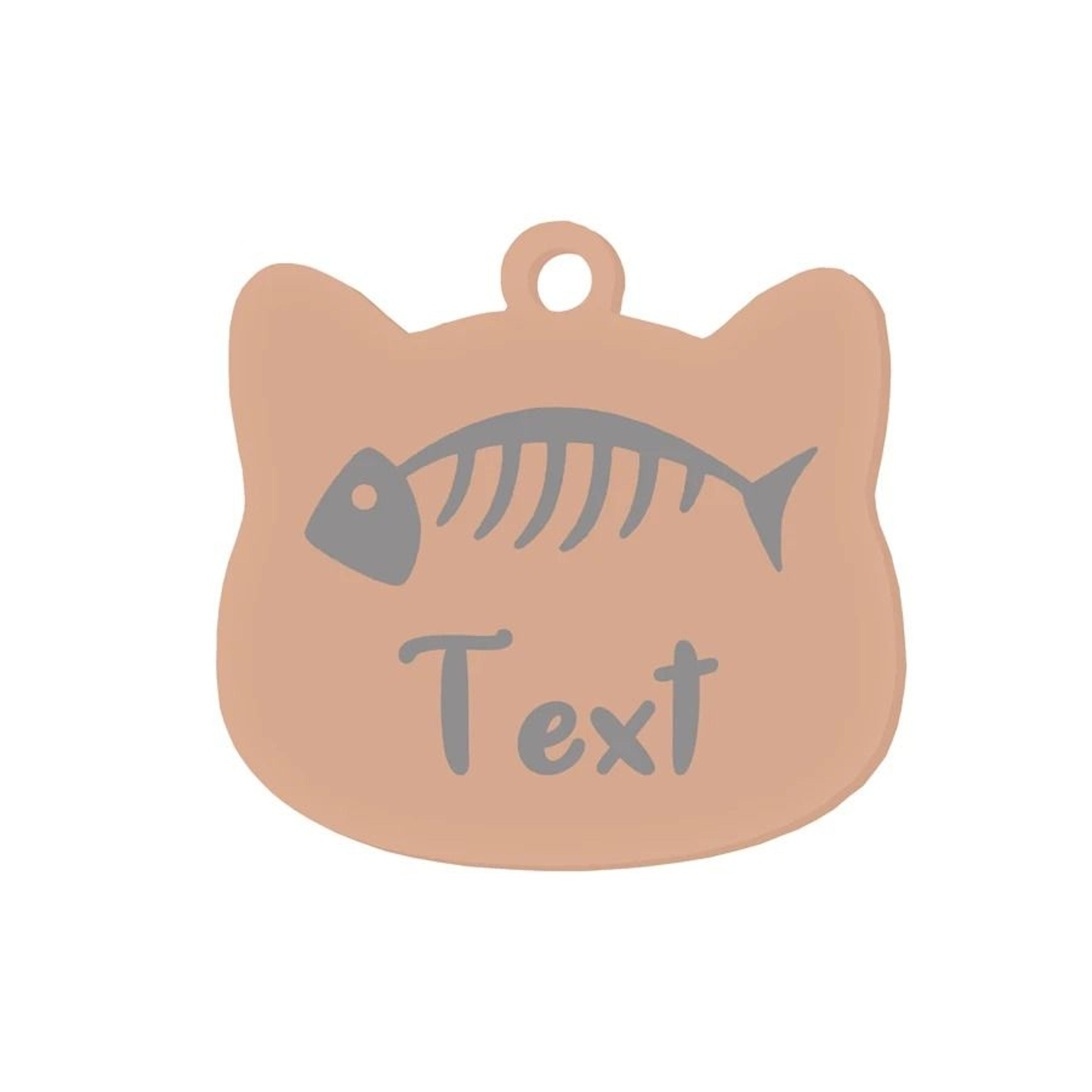 Custom Stainless Steel Cat Name Tag Engraved Pet ID Pendant 18