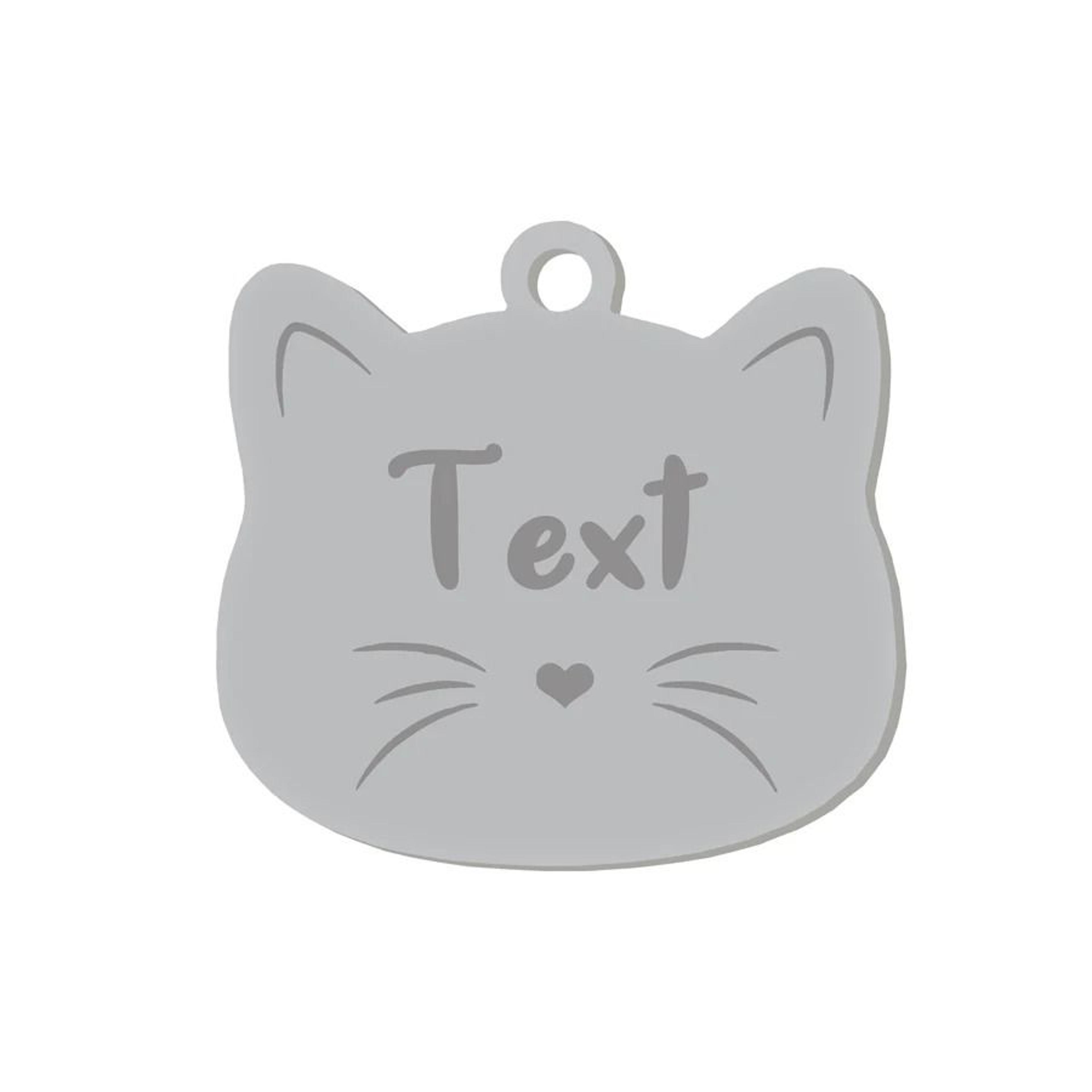 Custom Stainless Steel Cat Name Tag Engraved Pet ID Pendant 9