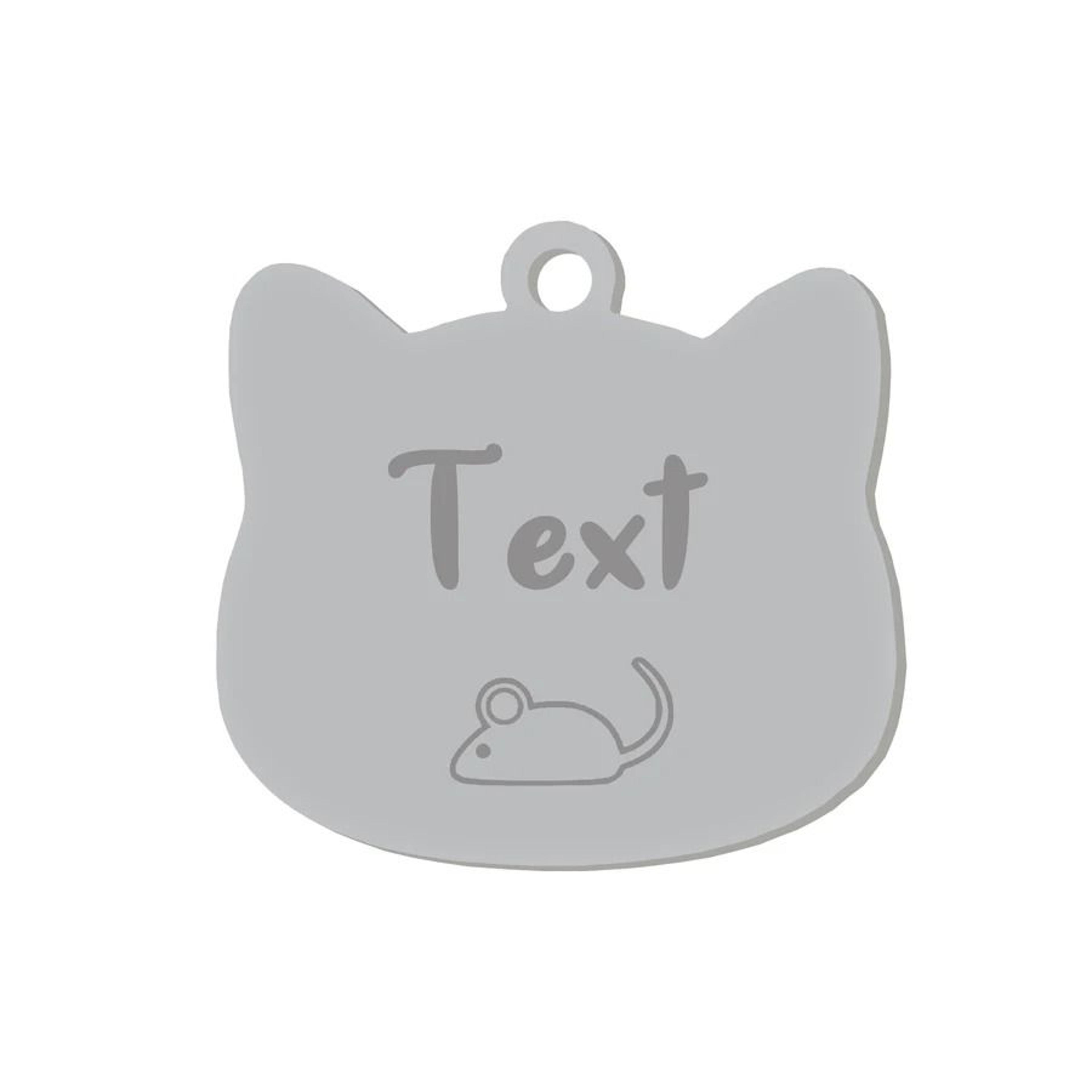 Custom Stainless Steel Cat Name Tag Engraved Pet ID Pendant 10
