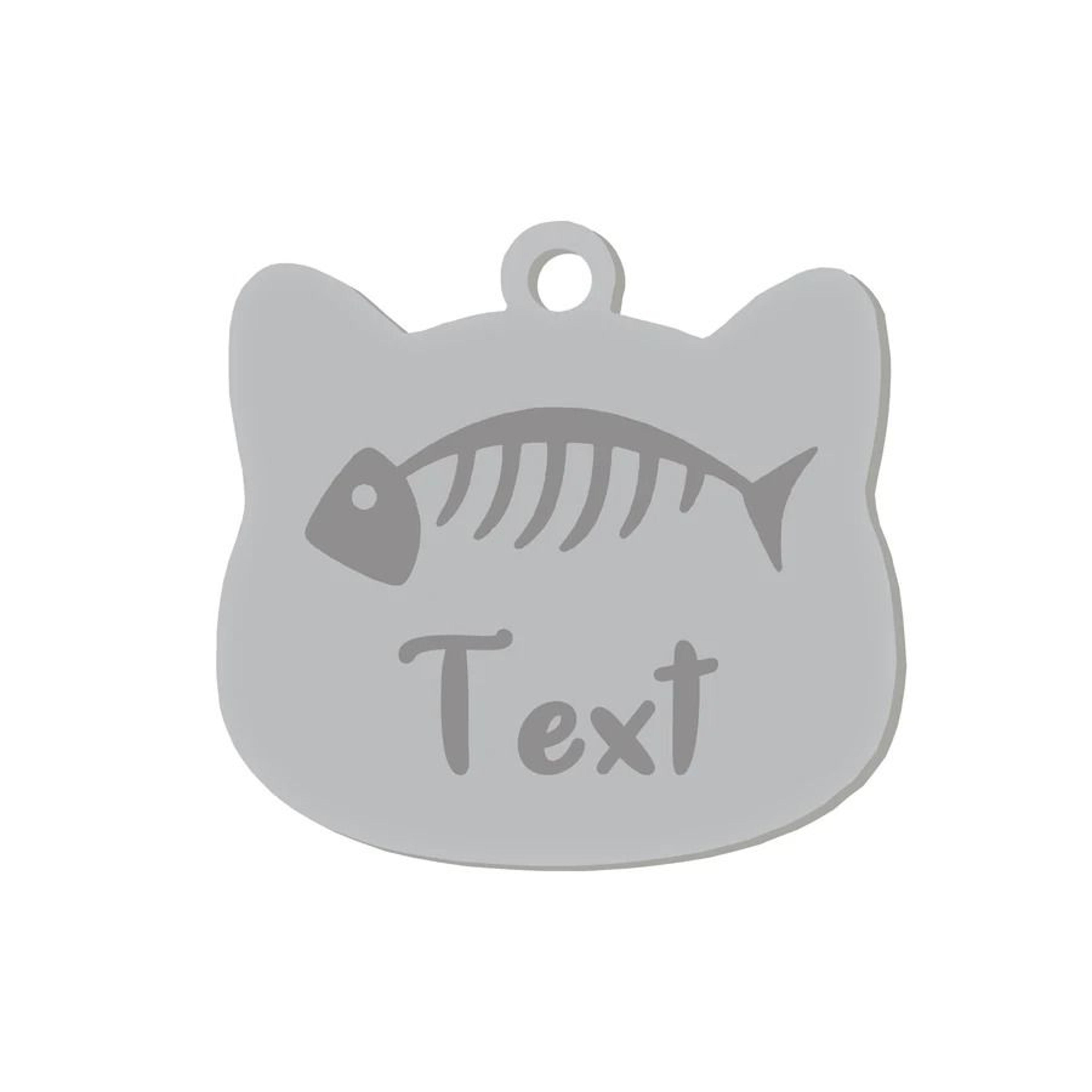 Custom Stainless Steel Cat Name Tag Engraved Pet ID Pendant 11
