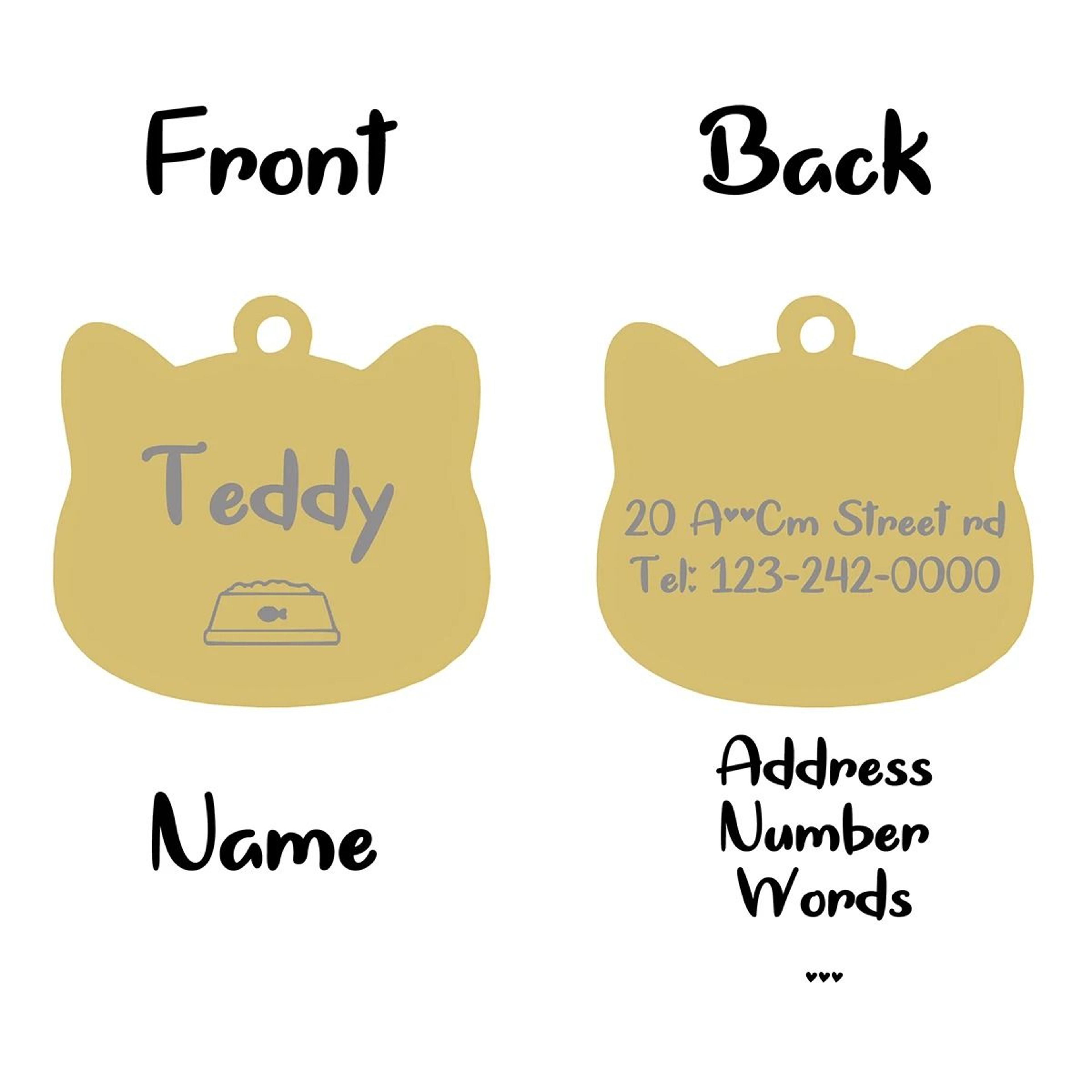 Custom Stainless Steel Cat Name Tag Engraved Pet ID Pendant 28