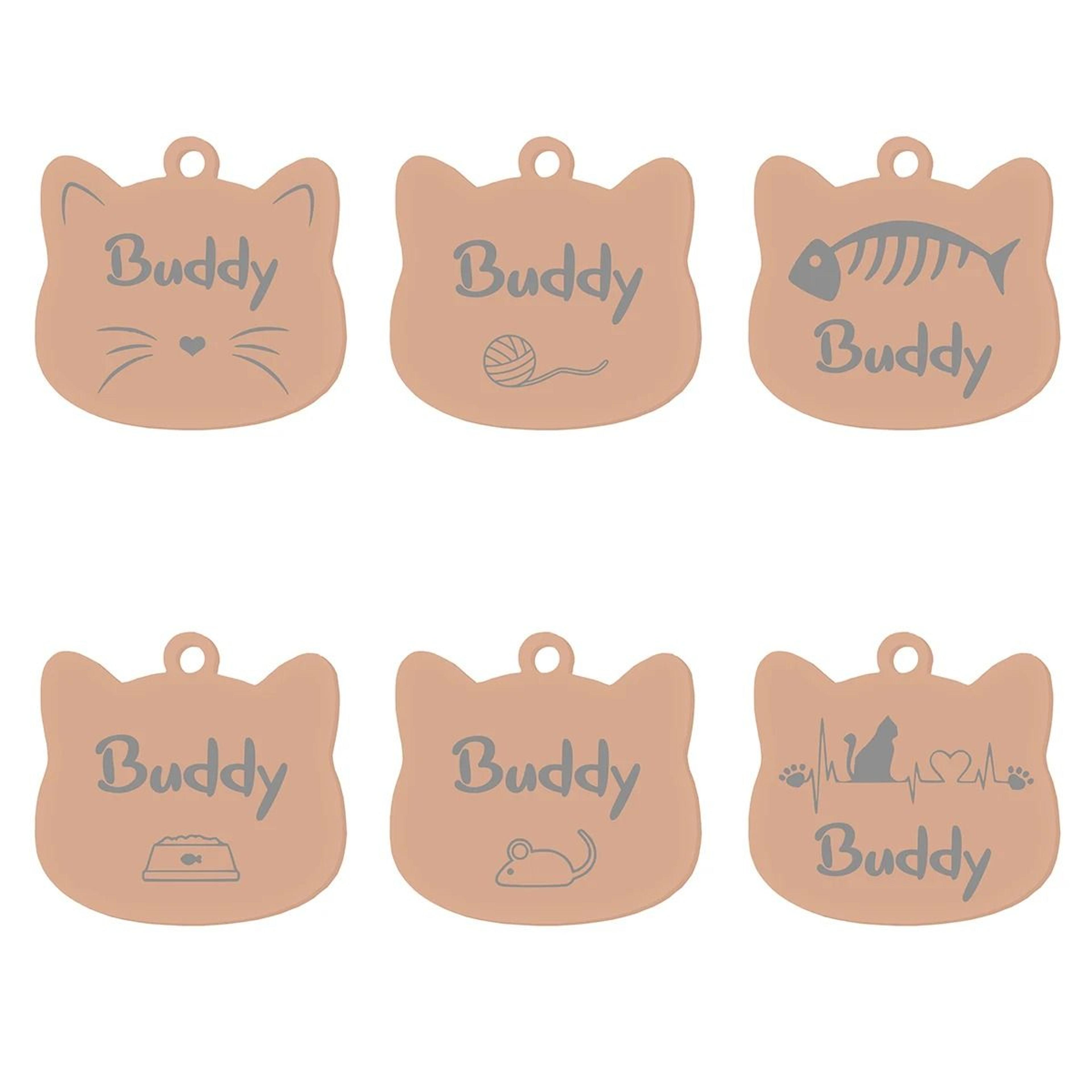 Custom Stainless Steel Cat Name Tag Engraved Pet ID Pendant 29