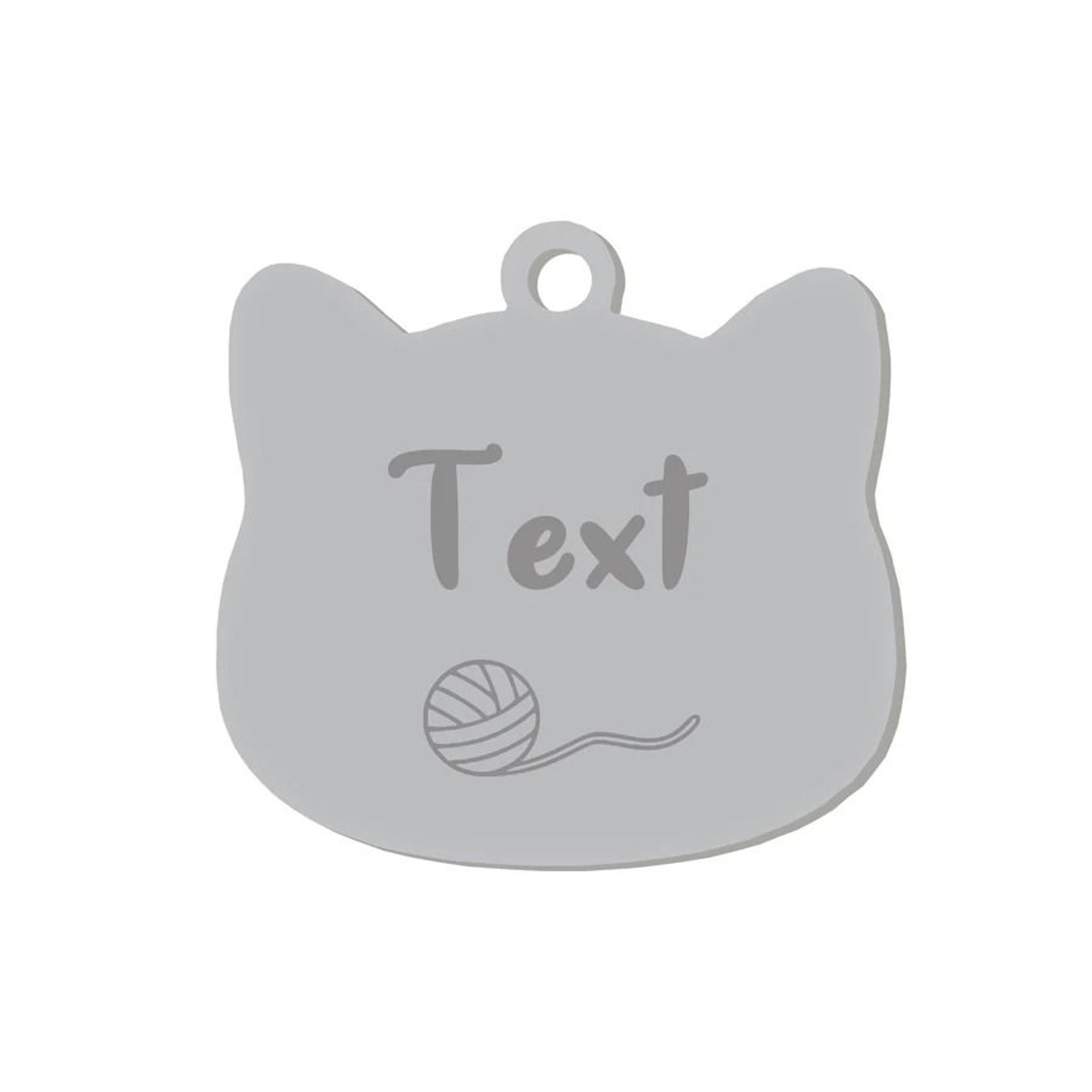Custom Stainless Steel Cat Name Tag Engraved Pet ID Pendant 12