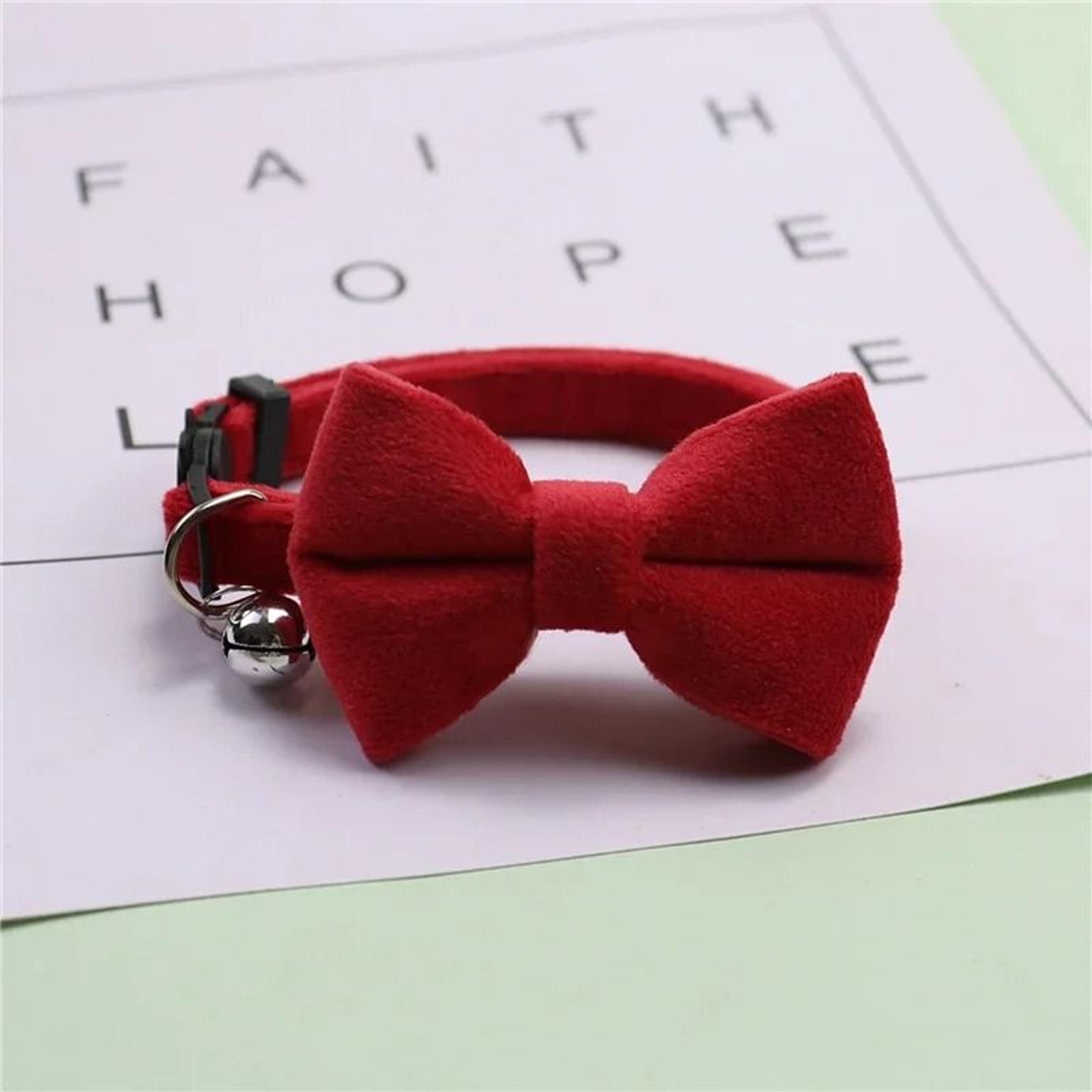 Adjustable Cute Cat Bow Collar With Bell For Kittens Small Pets Daily Wear And Photos 7