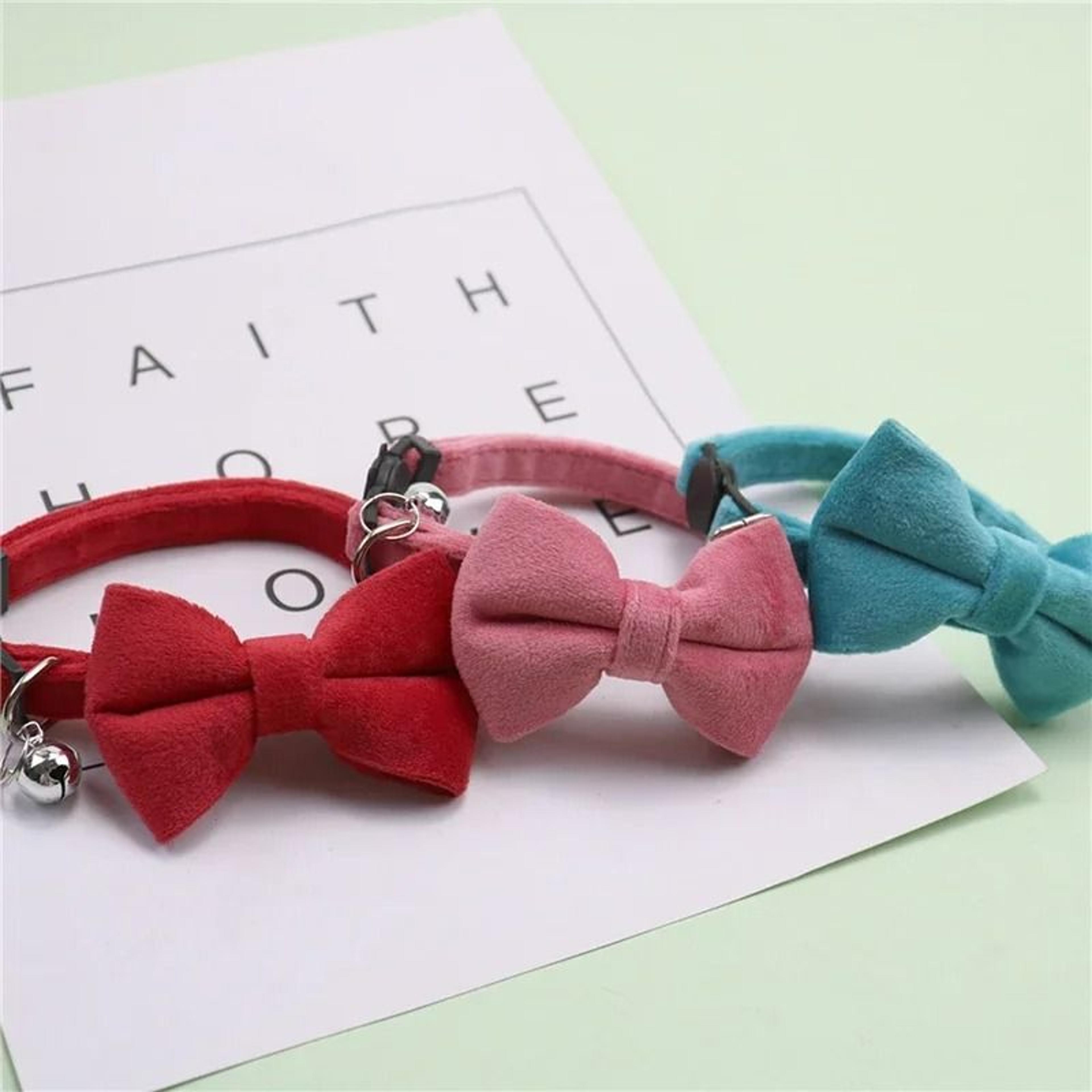 Adjustable Cute Cat Bow Collar With Bell For Kittens Small Pets Daily Wear And Photos 9