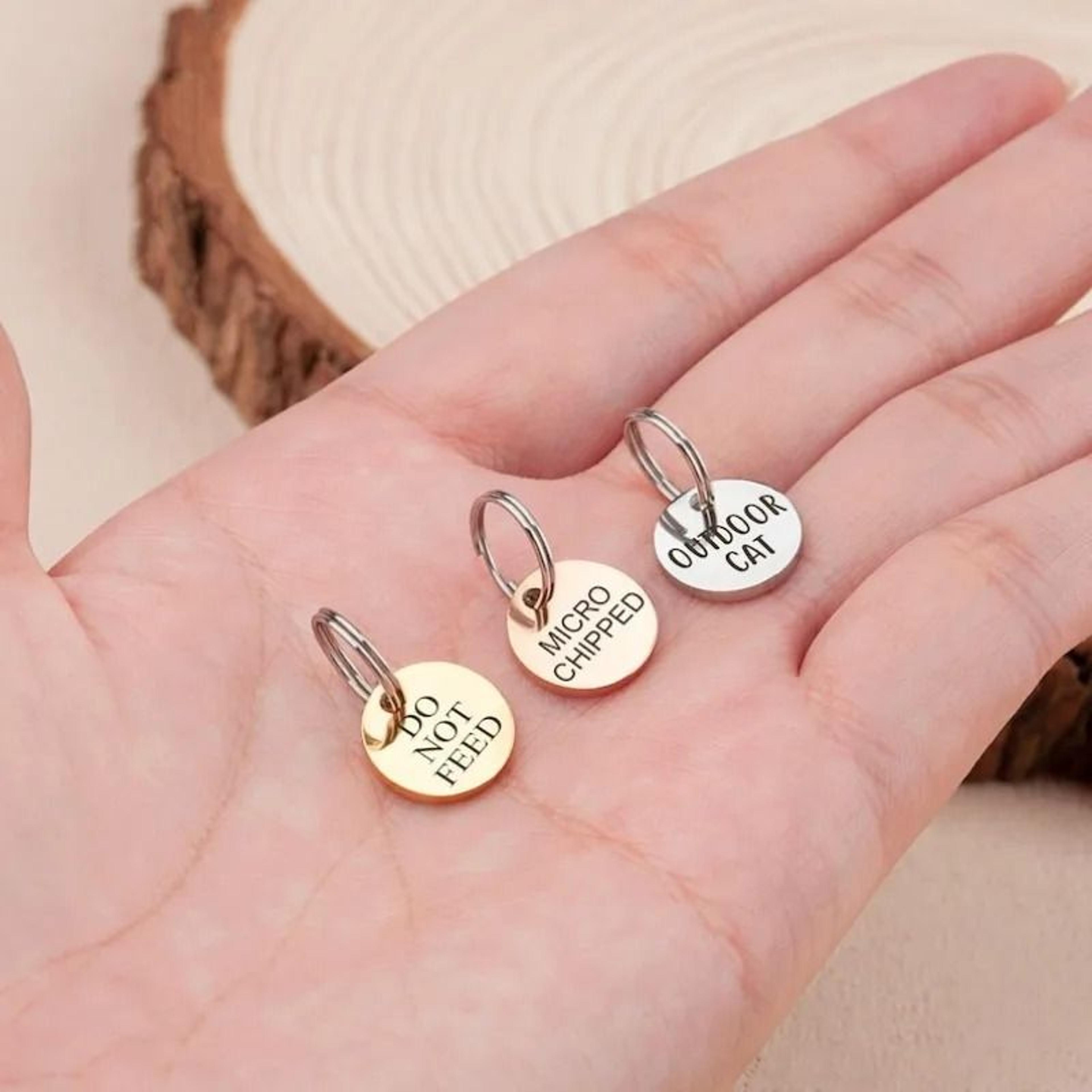 Personalized Mini Pet ID Tag For Cats Puppies And Anti Lost Collar Safety 0