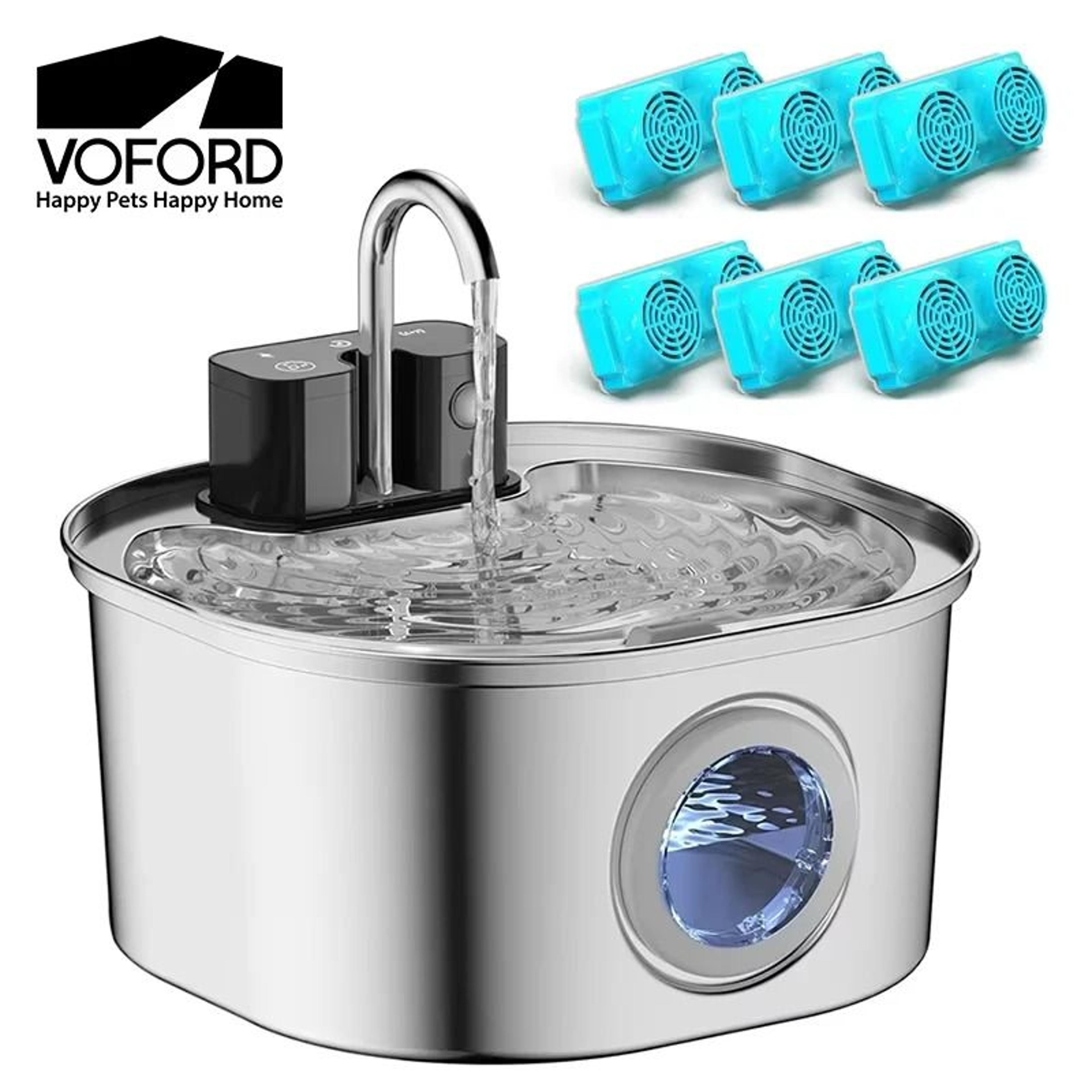 wireless 3l stainless steel cat water fountain with battery and smart faucet flow