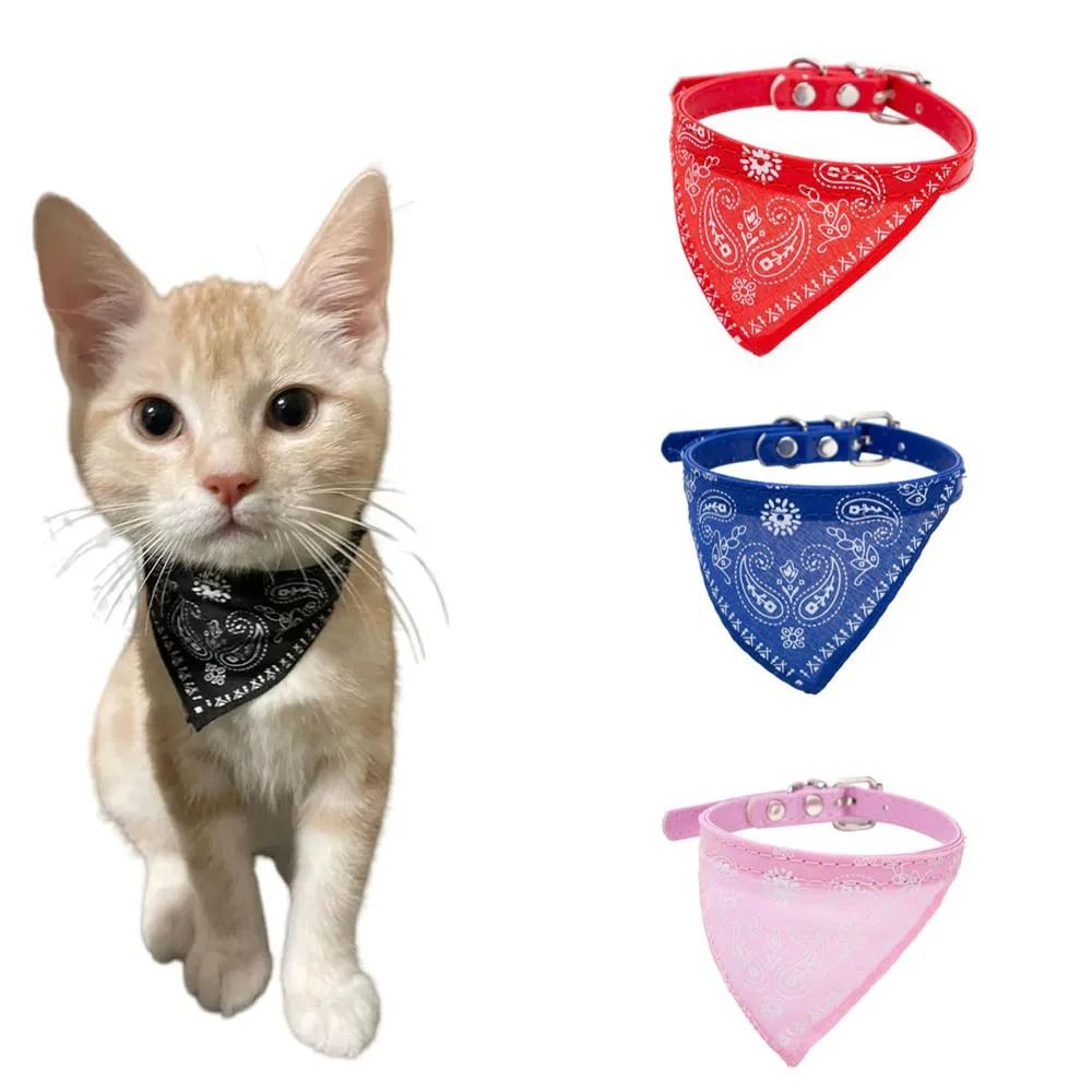 adjustable cat bandana collar cute printed pet scarf for kittens puppies and small dogs