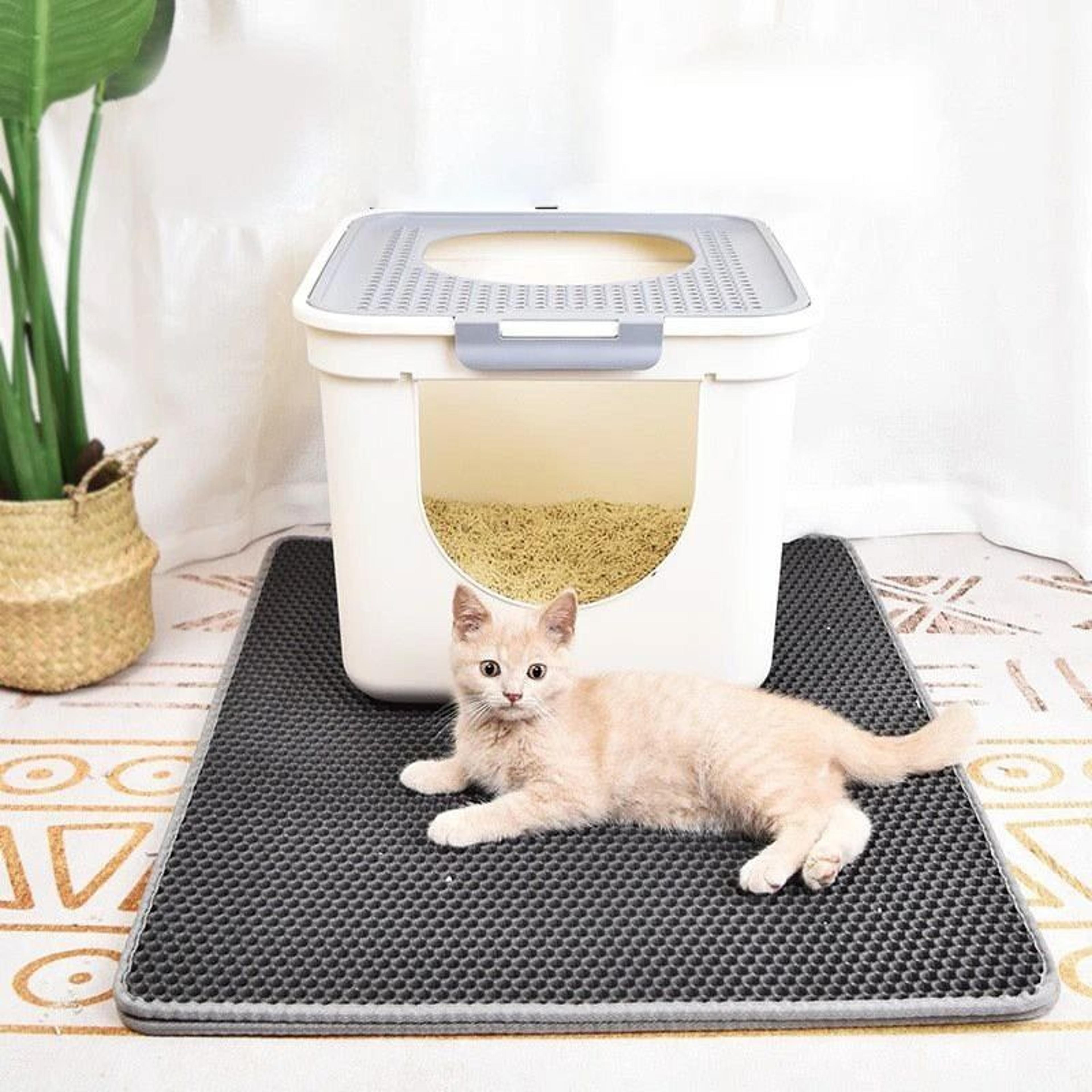waterproof cat litter mat double layer washable non slip pad for litter boxes