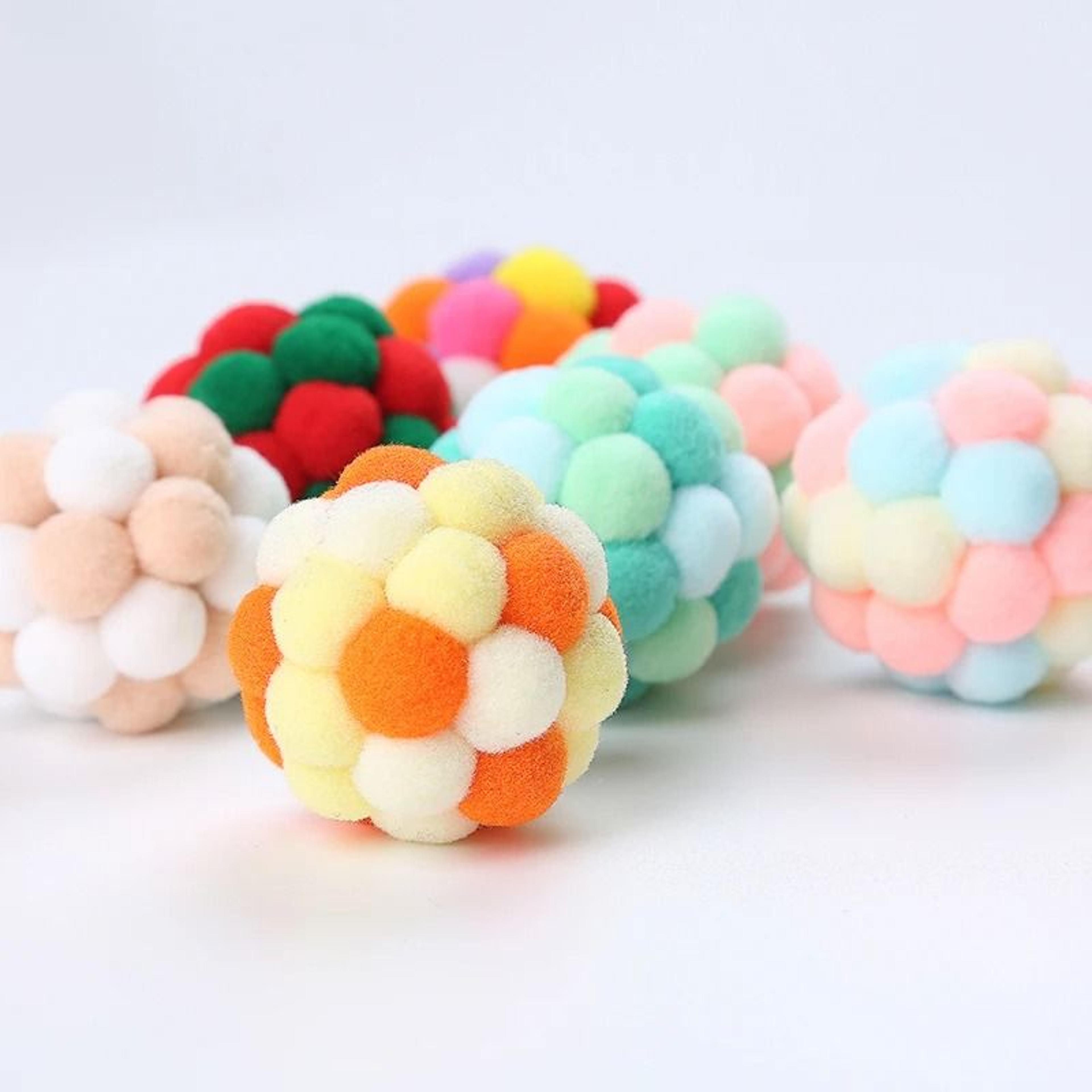 Cat Bell Ball Toy Colorful Elastic Interactive Chase Ball For Cats And Kittens 10