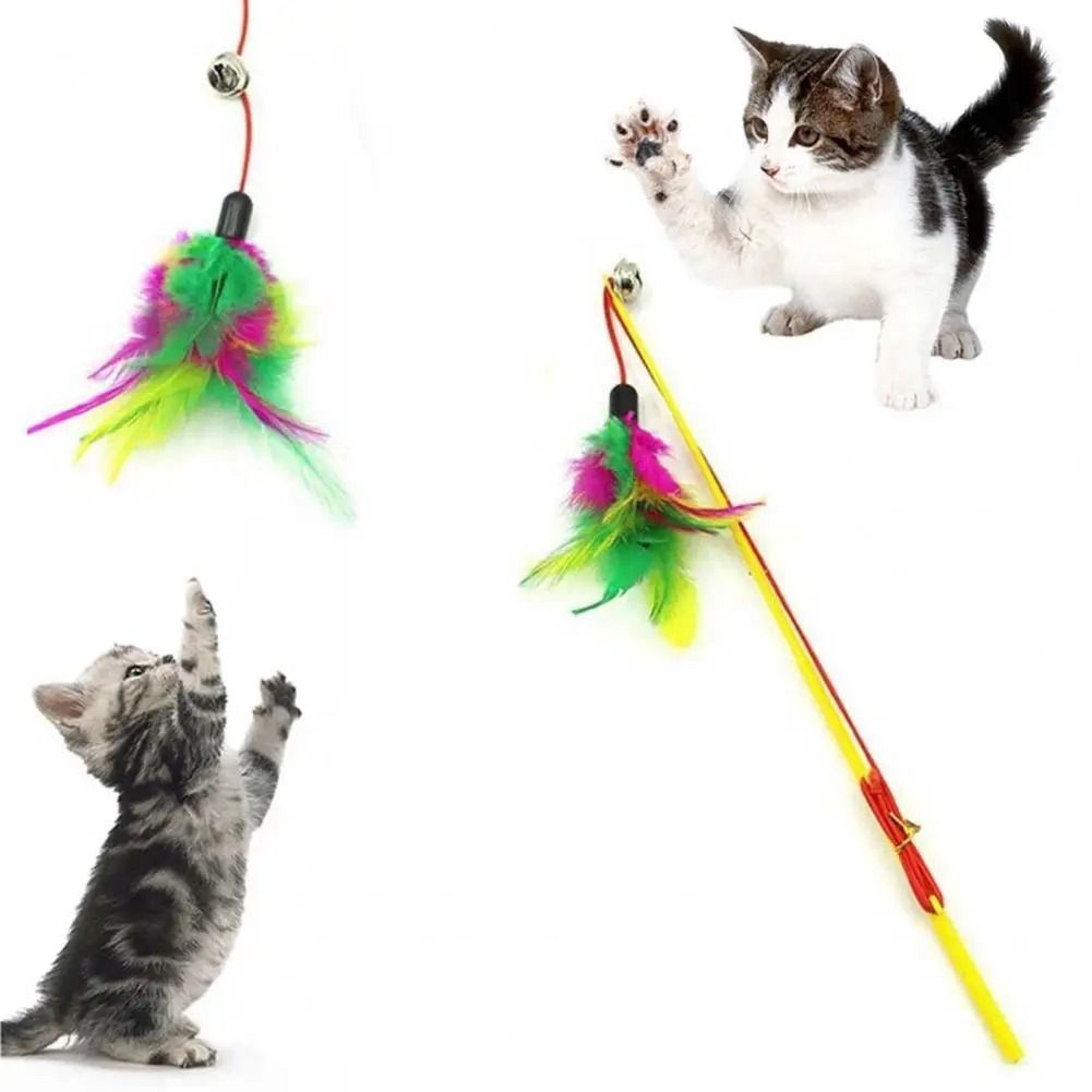 Interactive Feather Cat Wand Toy With Bells For Kitten Exercise And Play 5
