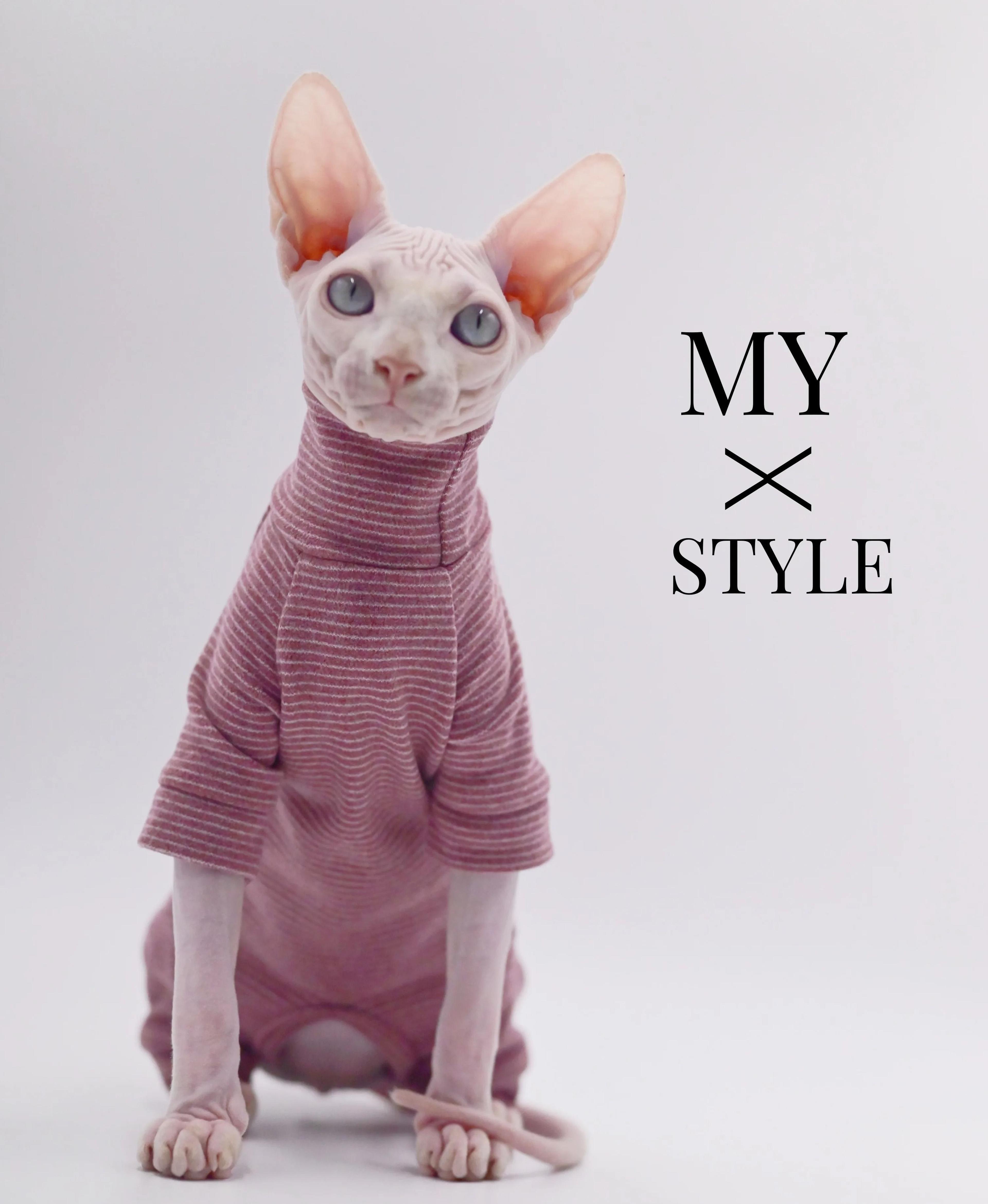 warm four legged sphynx cat hoodie soft winter clothes for hairless cats