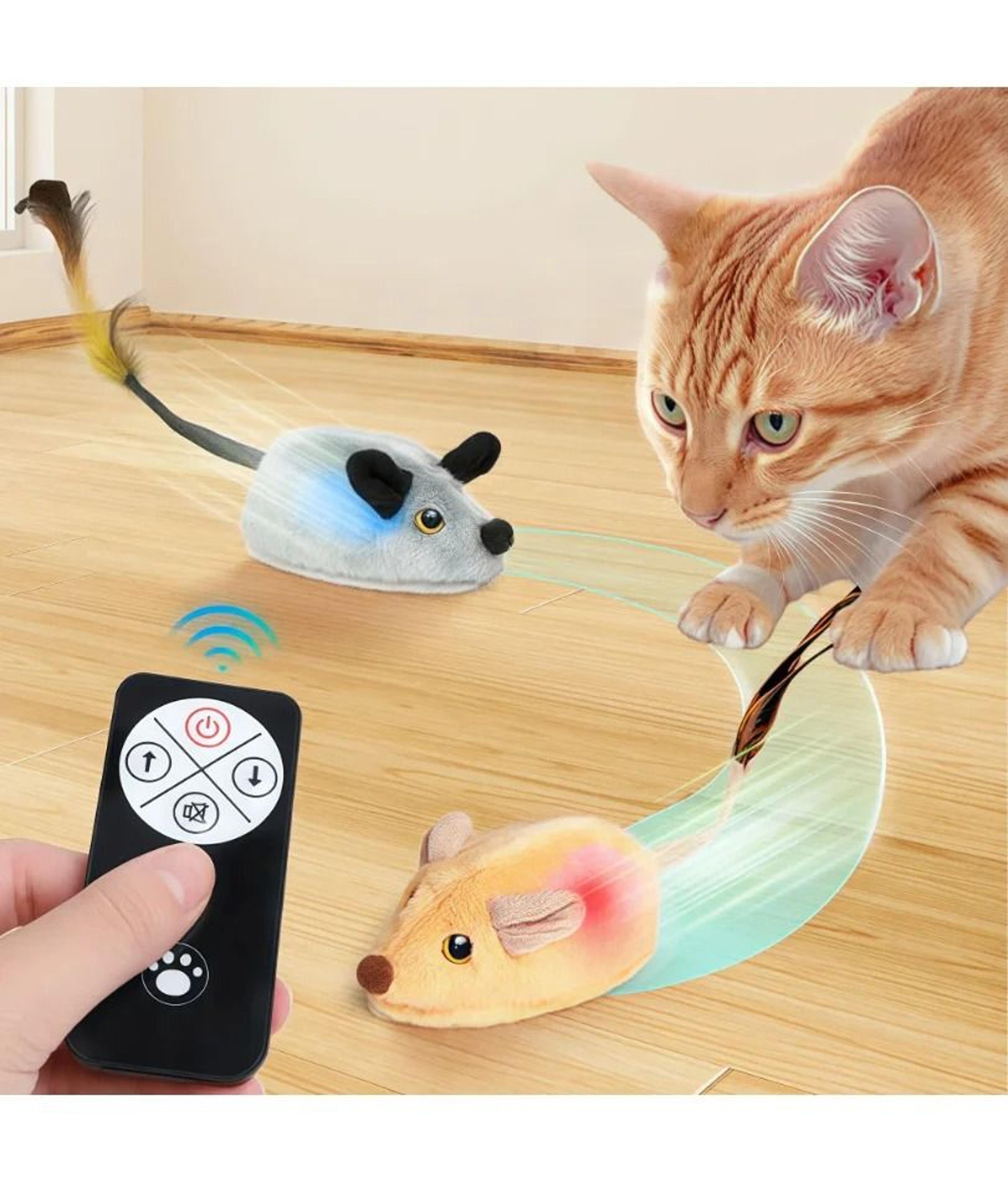 Automatic Moving Mouse Cat Toy USB Rechargeable Squeaky Plush Toy For Indoor Hunting Play 6