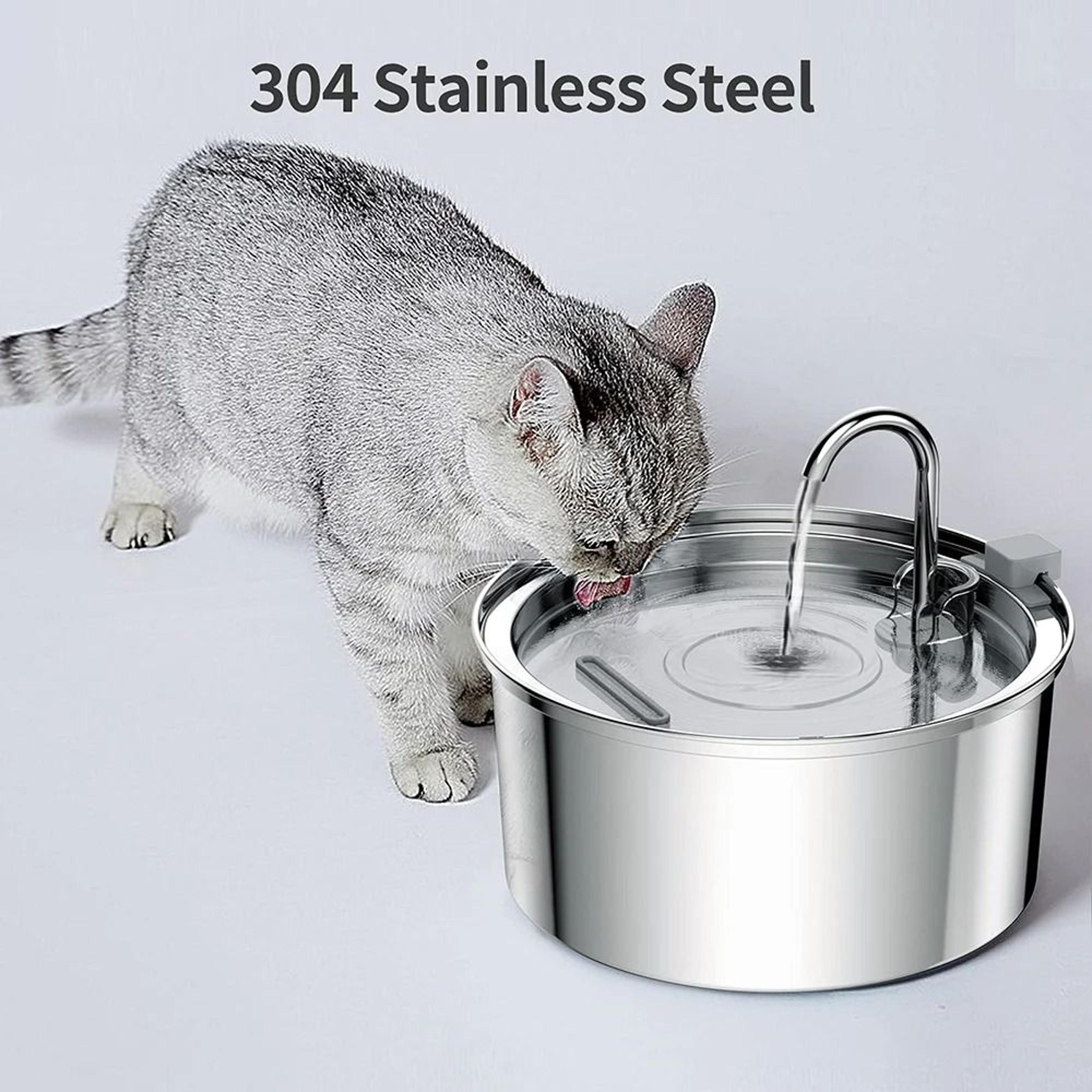 Stainless Steel Cat Water Fountain USB Quiet Automatic Pet Drinking Bowl For Cats And Dogs 7