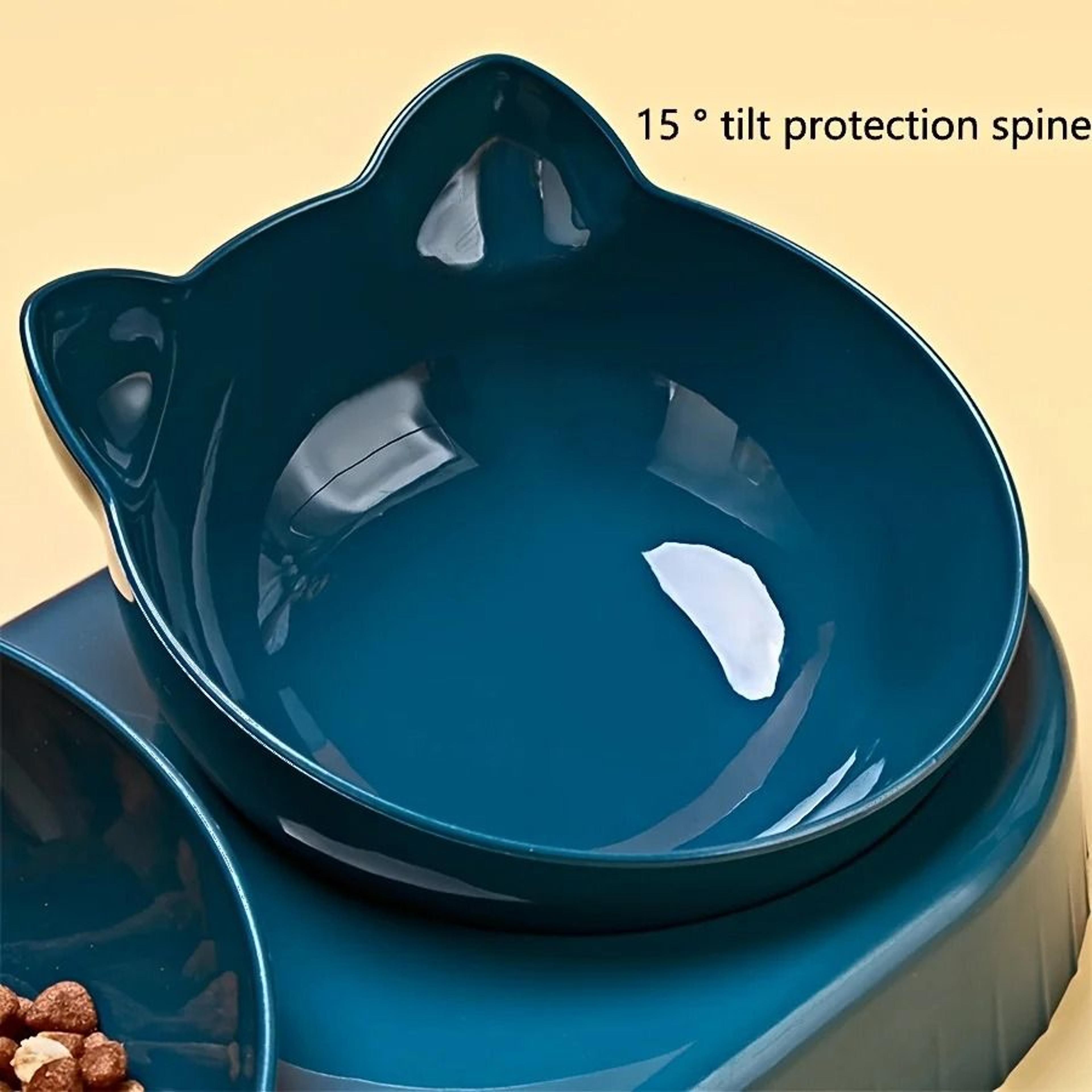 Three In One Tilted Cat Bowl Set With Gravity Water Feeder For Cats Dogs 8