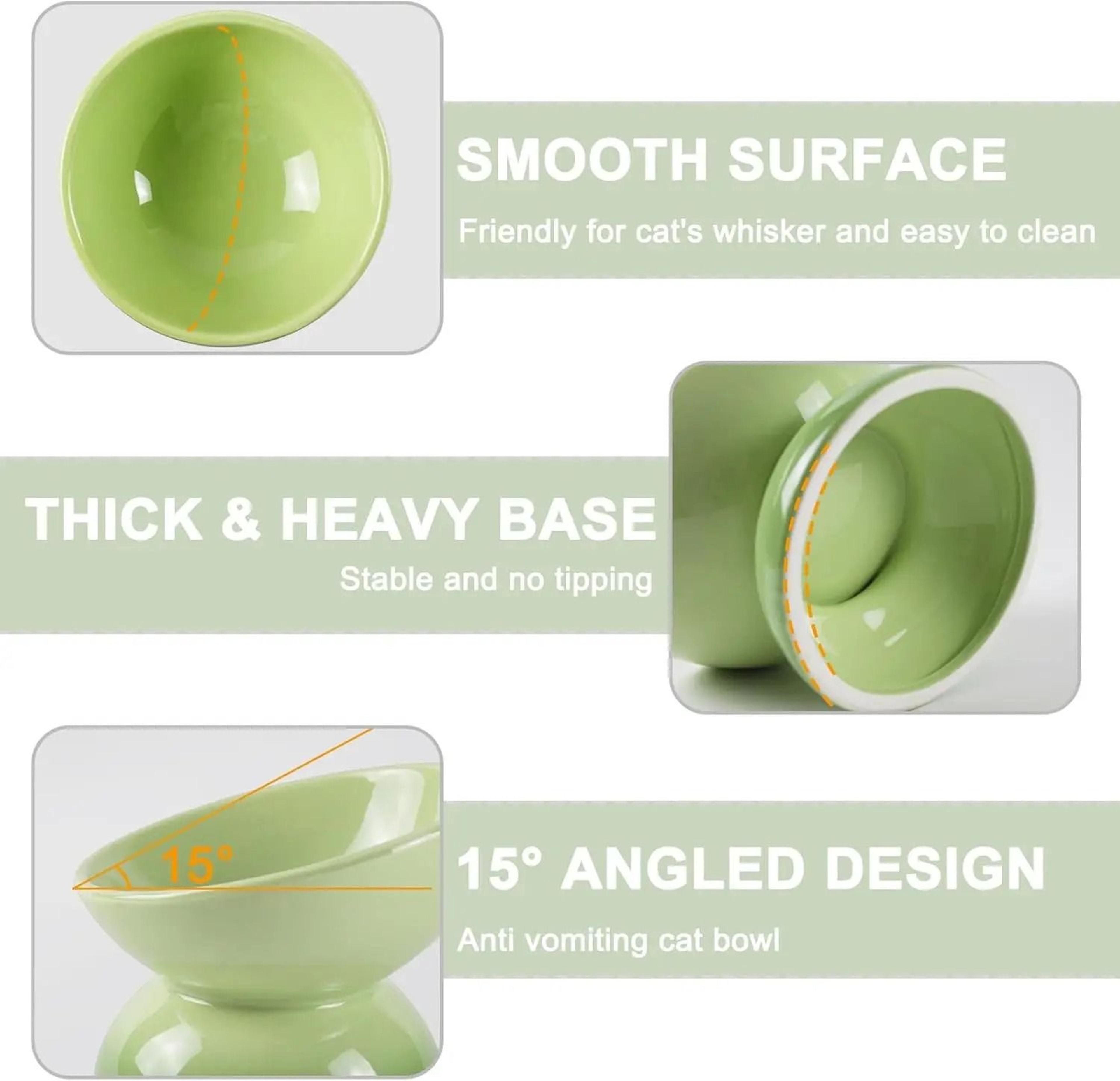 Ceramic Elevated Cat Bowl Tilted Food Dish For Comfortable Feeding And Easy Cleaning 10