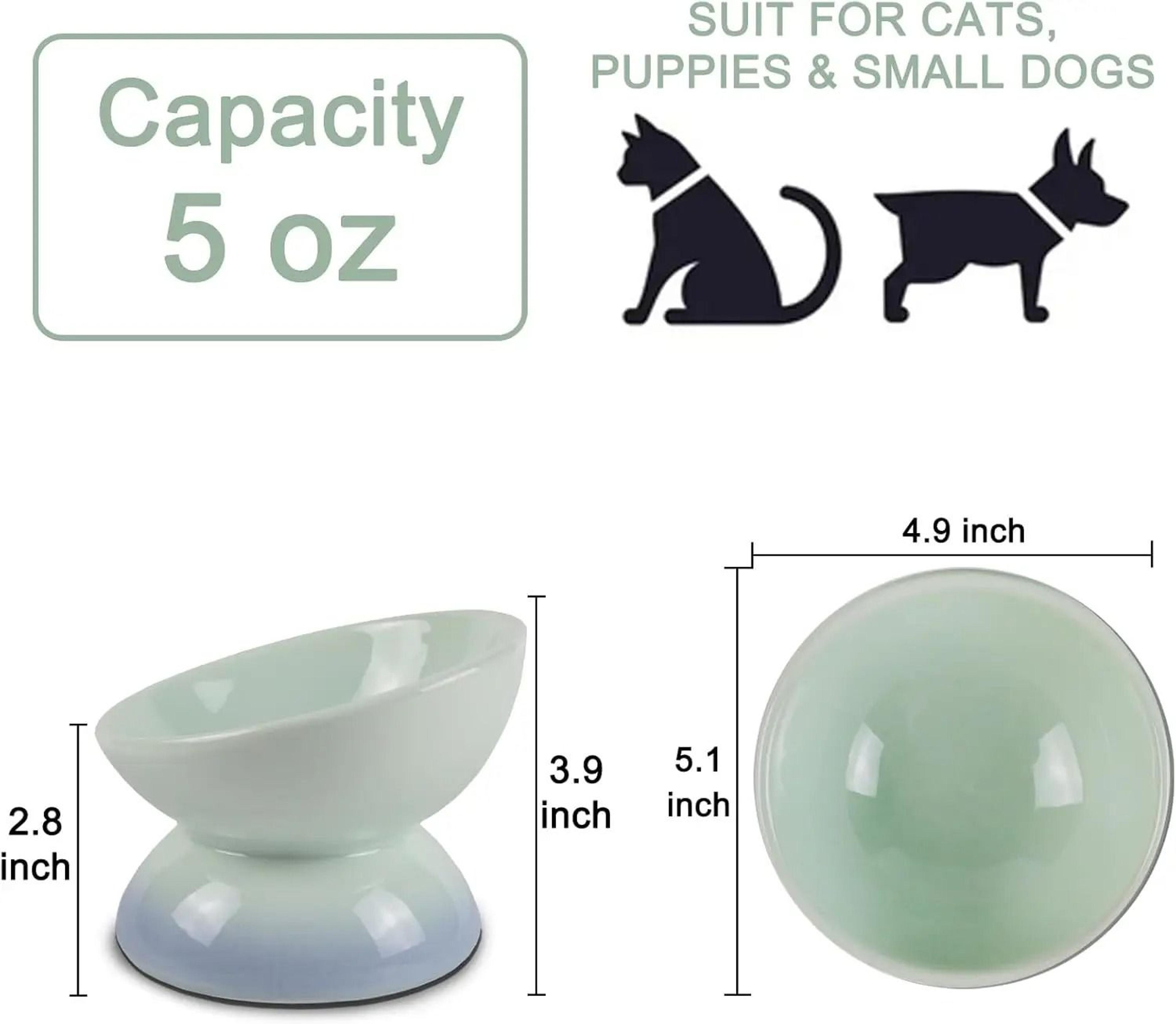 Ceramic Elevated Cat Bowl Tilted Food Dish For Comfortable Feeding And Easy Cleaning 9