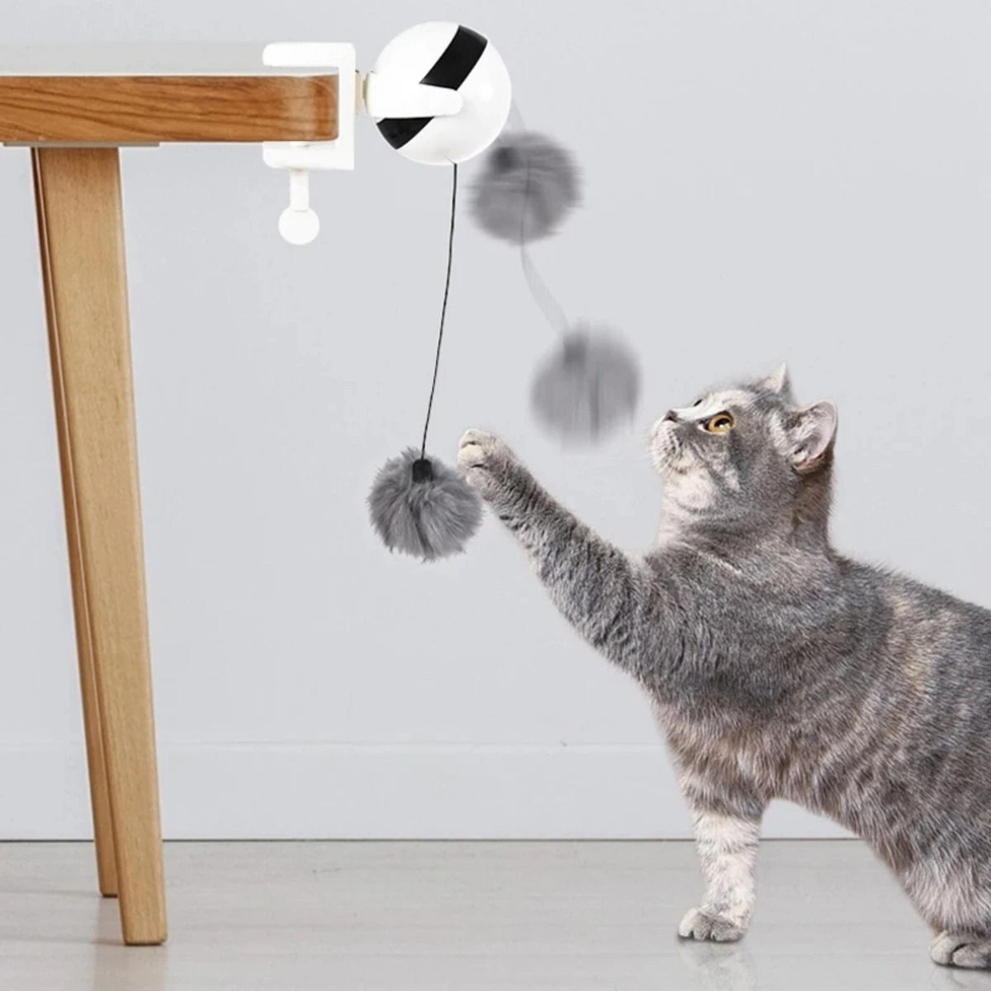 Electric Lifting Ball Cat Toy Automatic Retractable Interactive Puzzle Teaser For Indoor Cats 6
