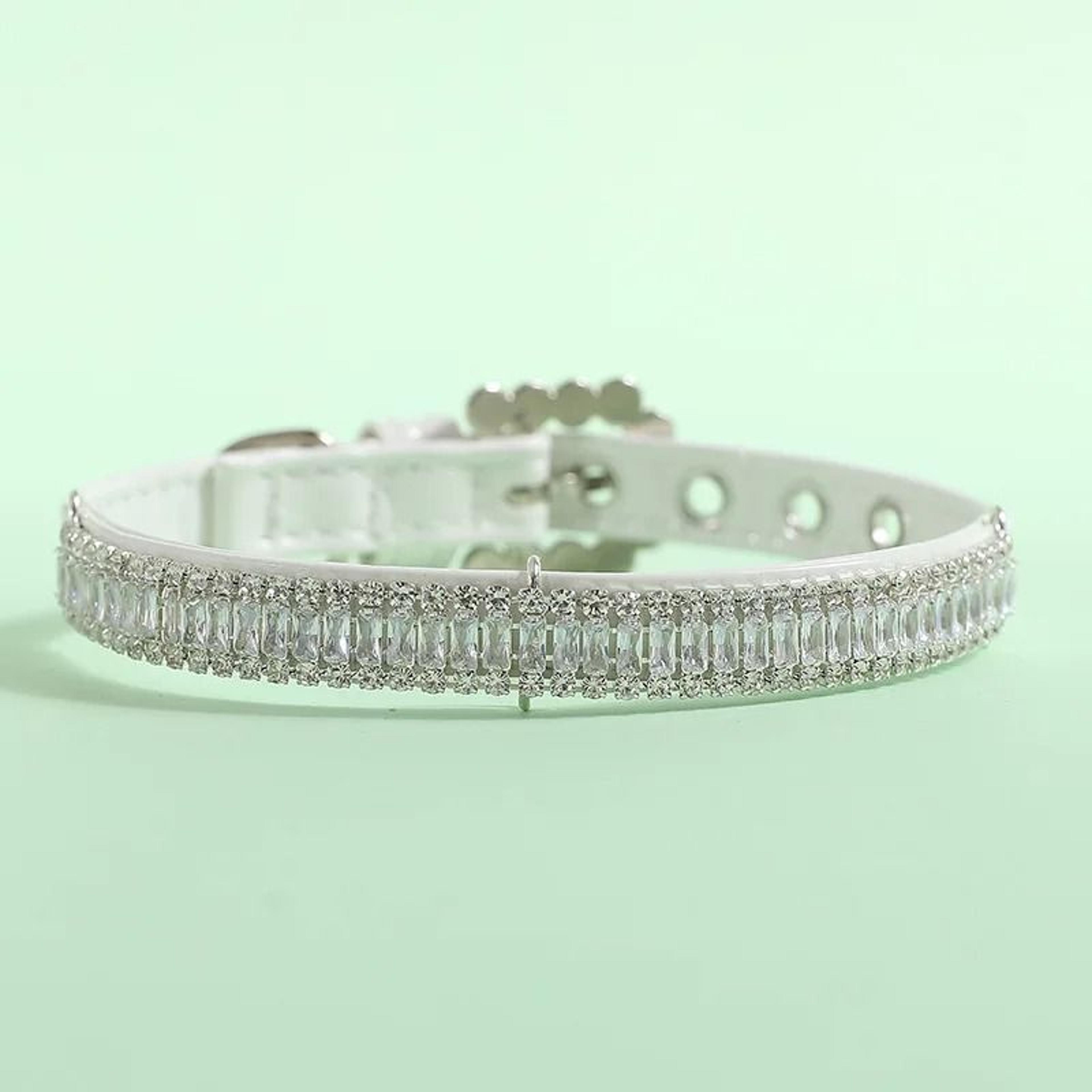 Adjustable Pearl Cat Collar With Rhinestone Pet Necklace Charm 2