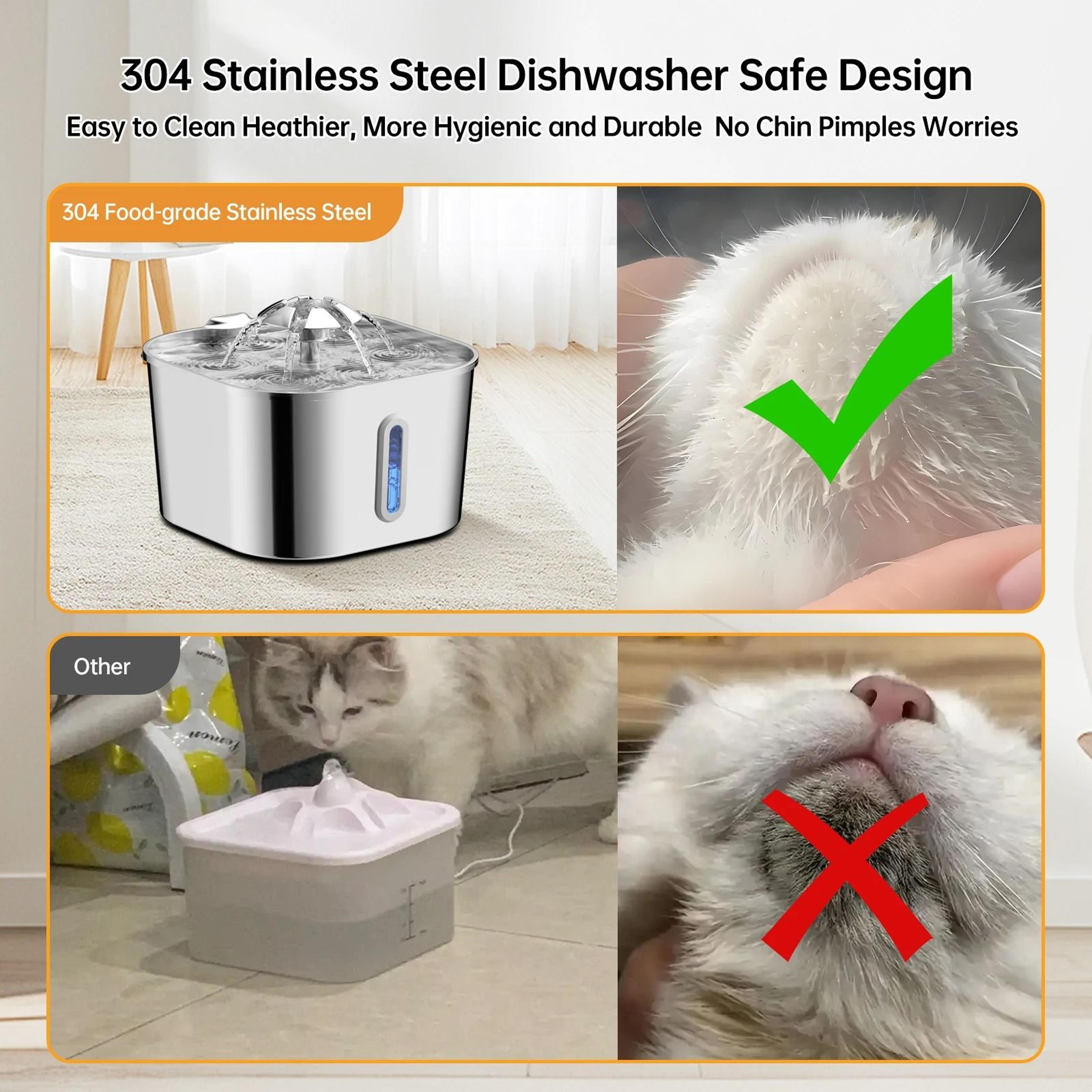 Stainless Steel Cat Water Fountain With Quiet Pump 6