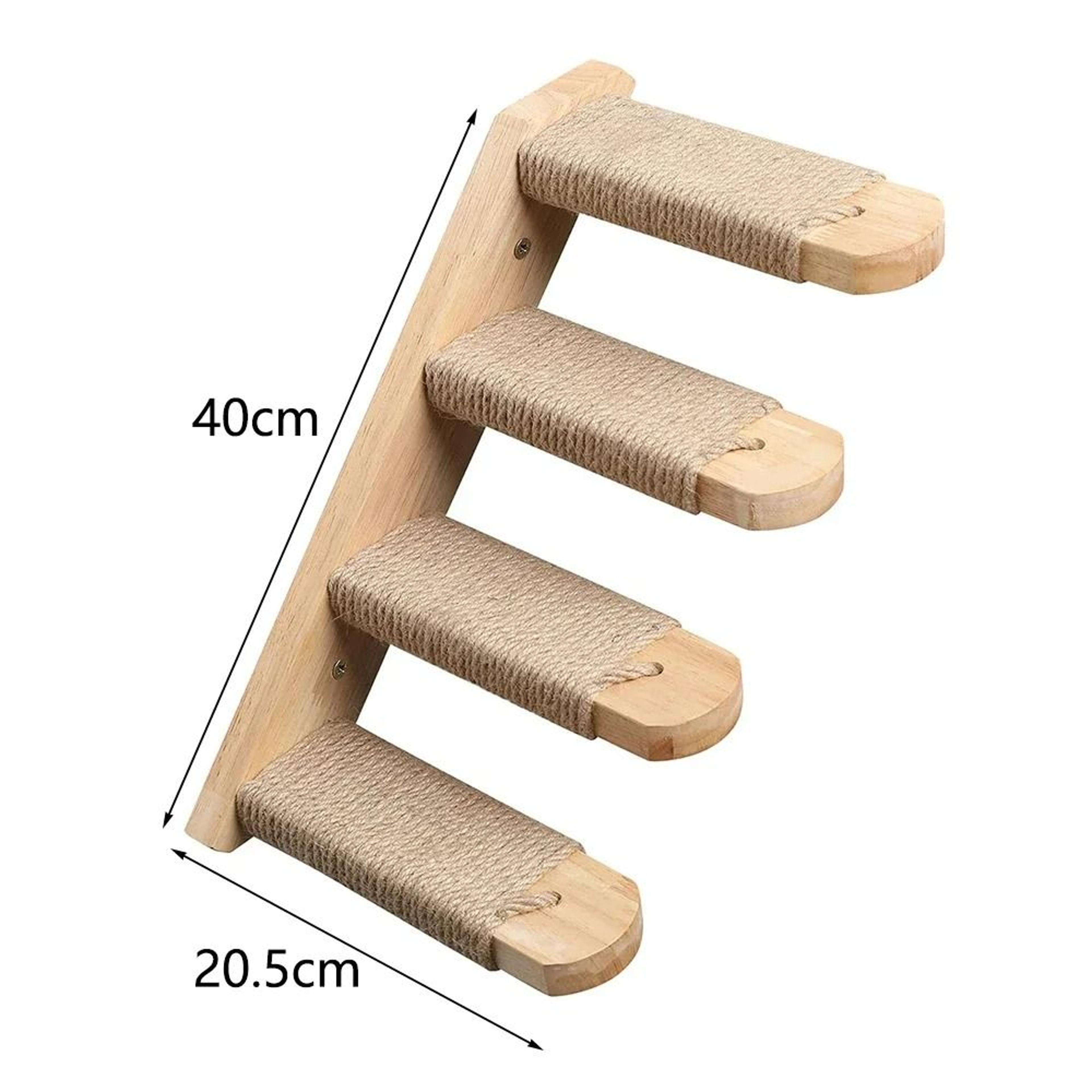 Wall Mounted Cat Climbing Shelf With Sisal Scratching Post 2