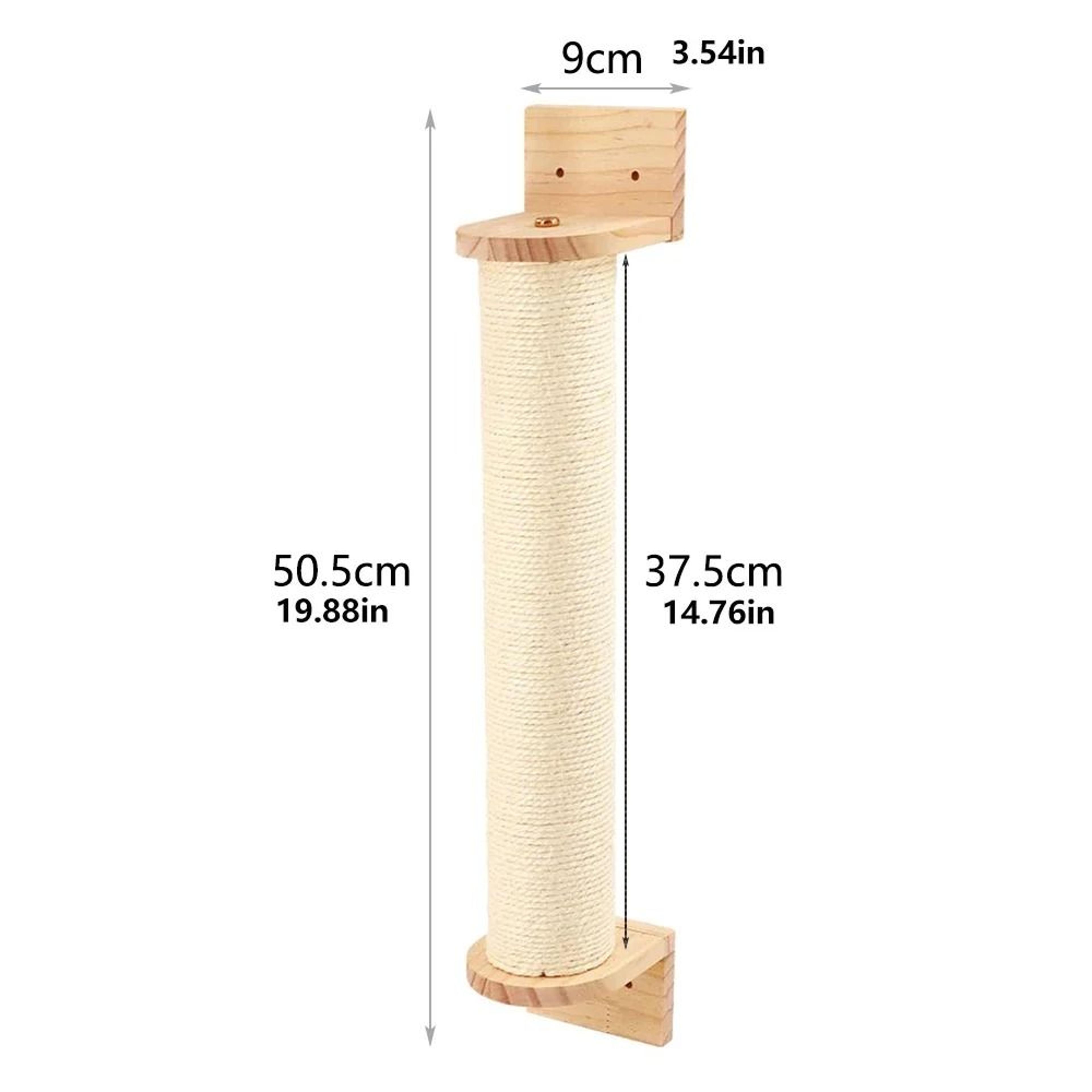 Wall Mounted Cat Climbing Shelf With Sisal Scratching Post 7