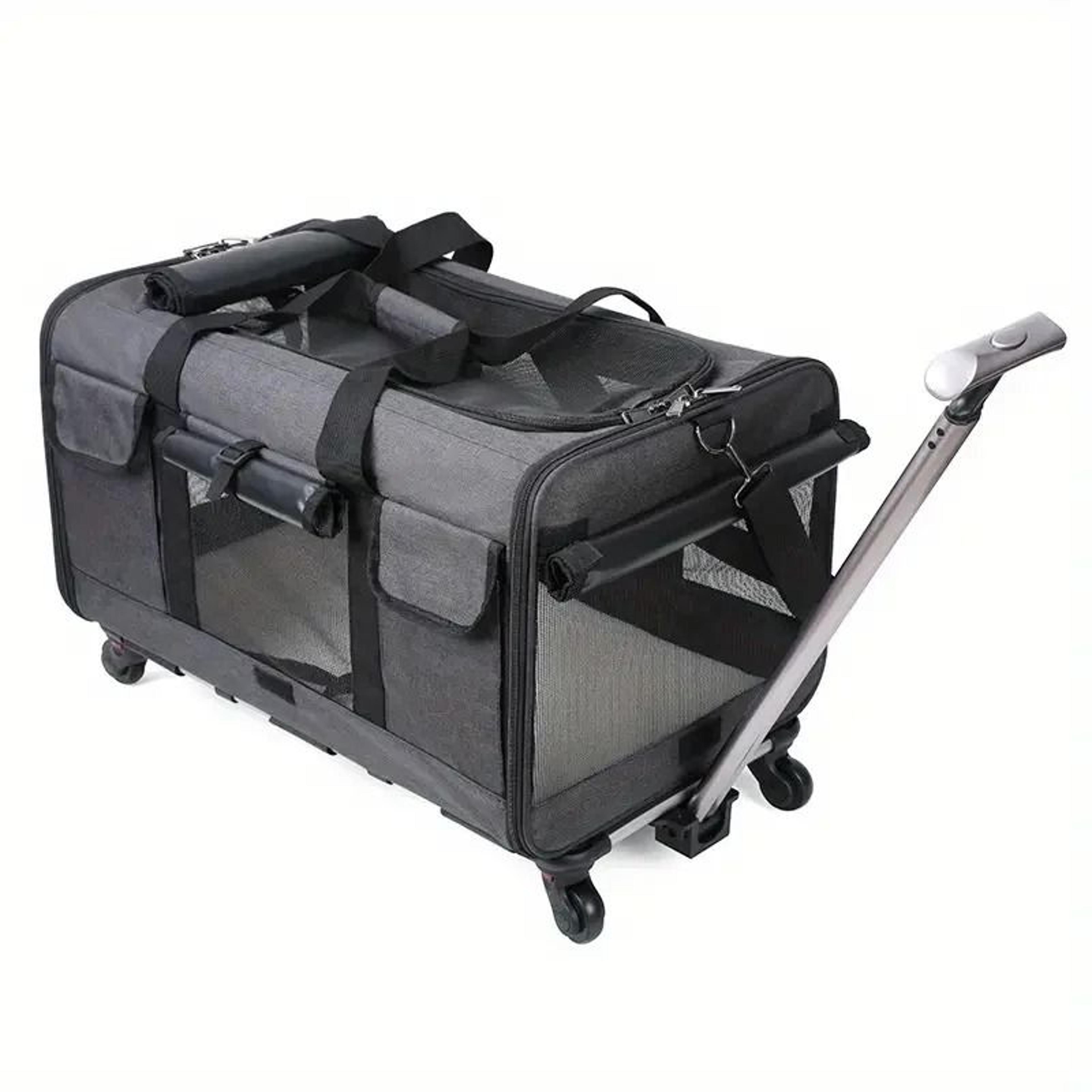 Extra Large Rolling Pet Carrier Bag With Detachable Trolley 3