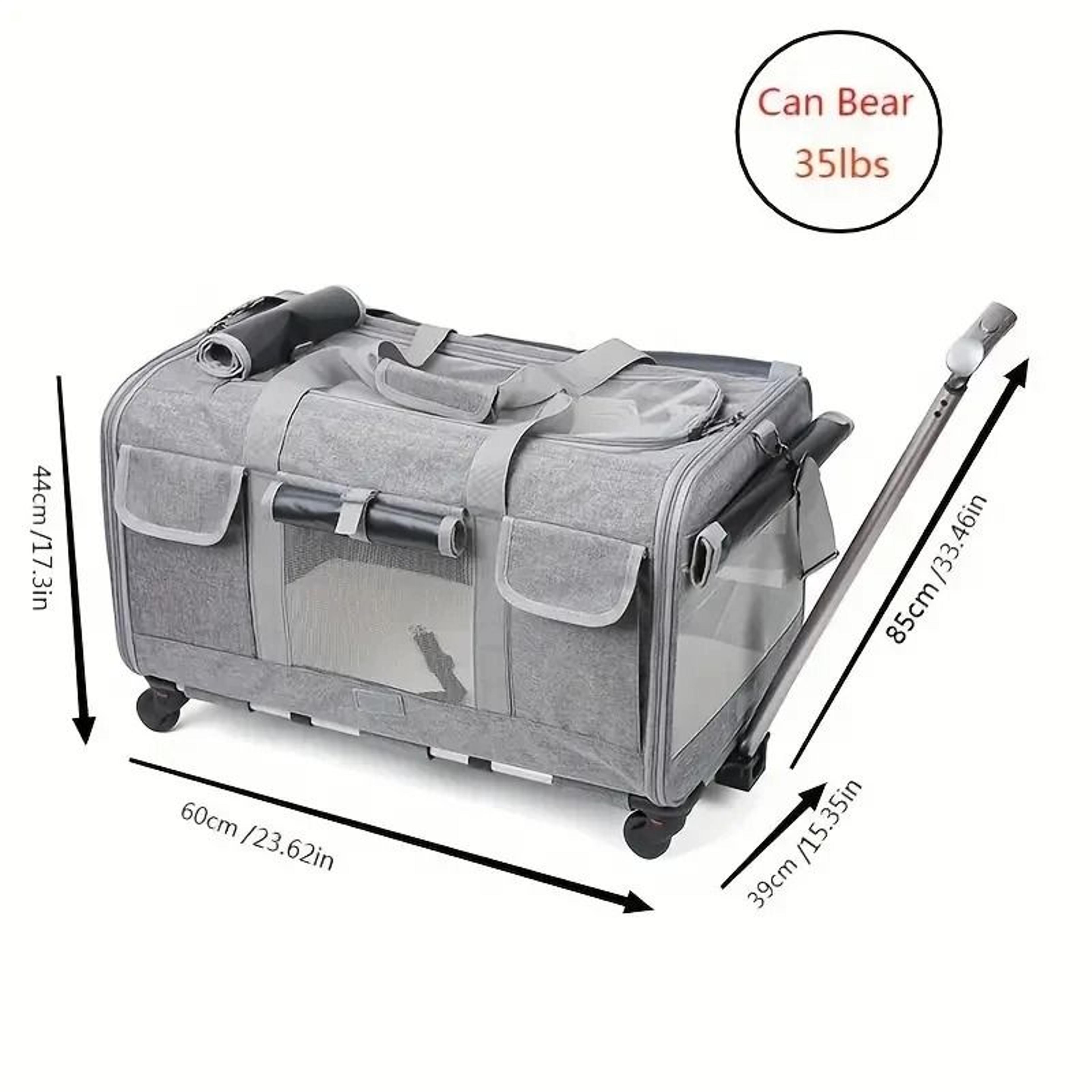 Extra Large Rolling Pet Carrier Bag With Detachable Trolley 5