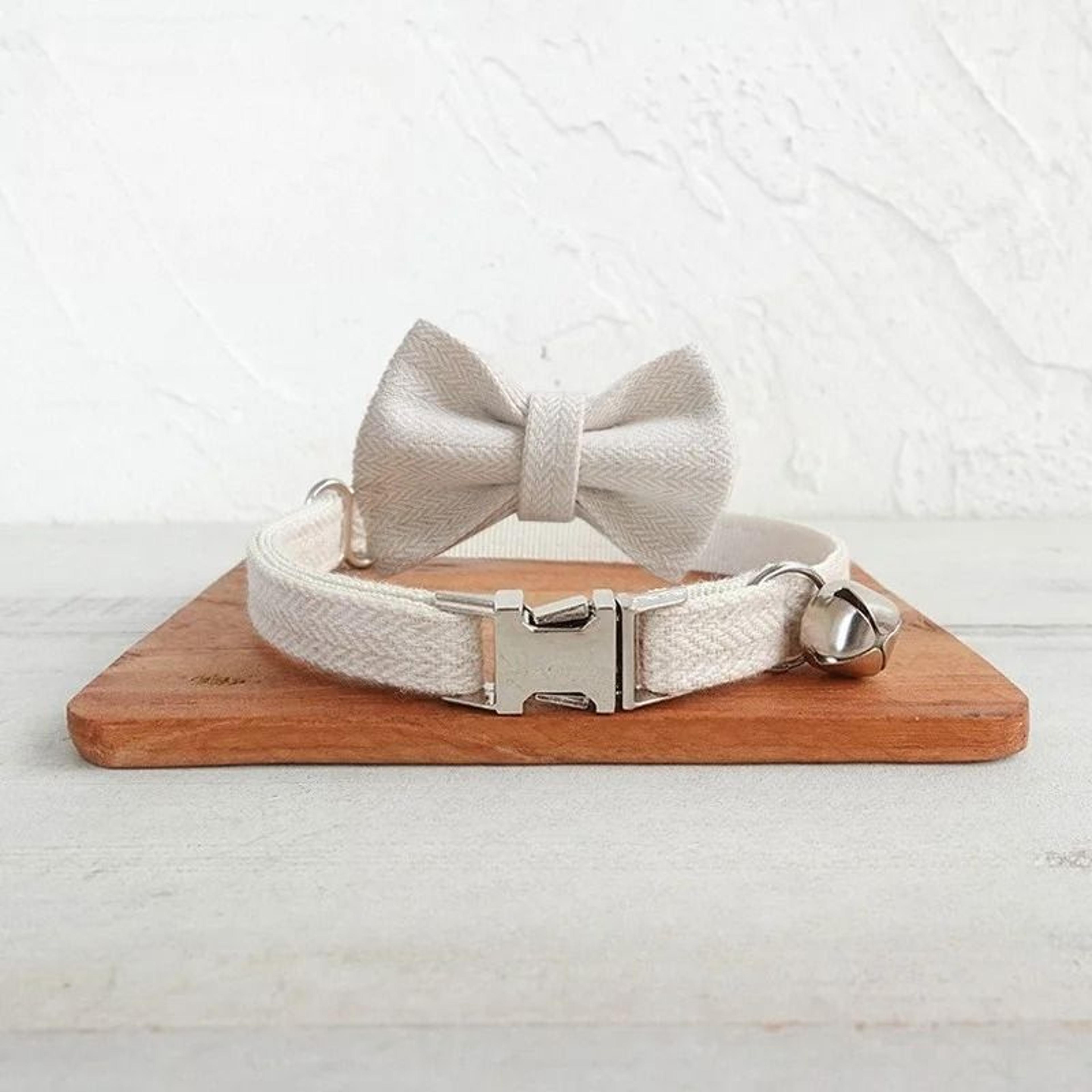 Personalized Bow Tie Pet Collar With Engraved Name Tag For Cats And Dogs 6