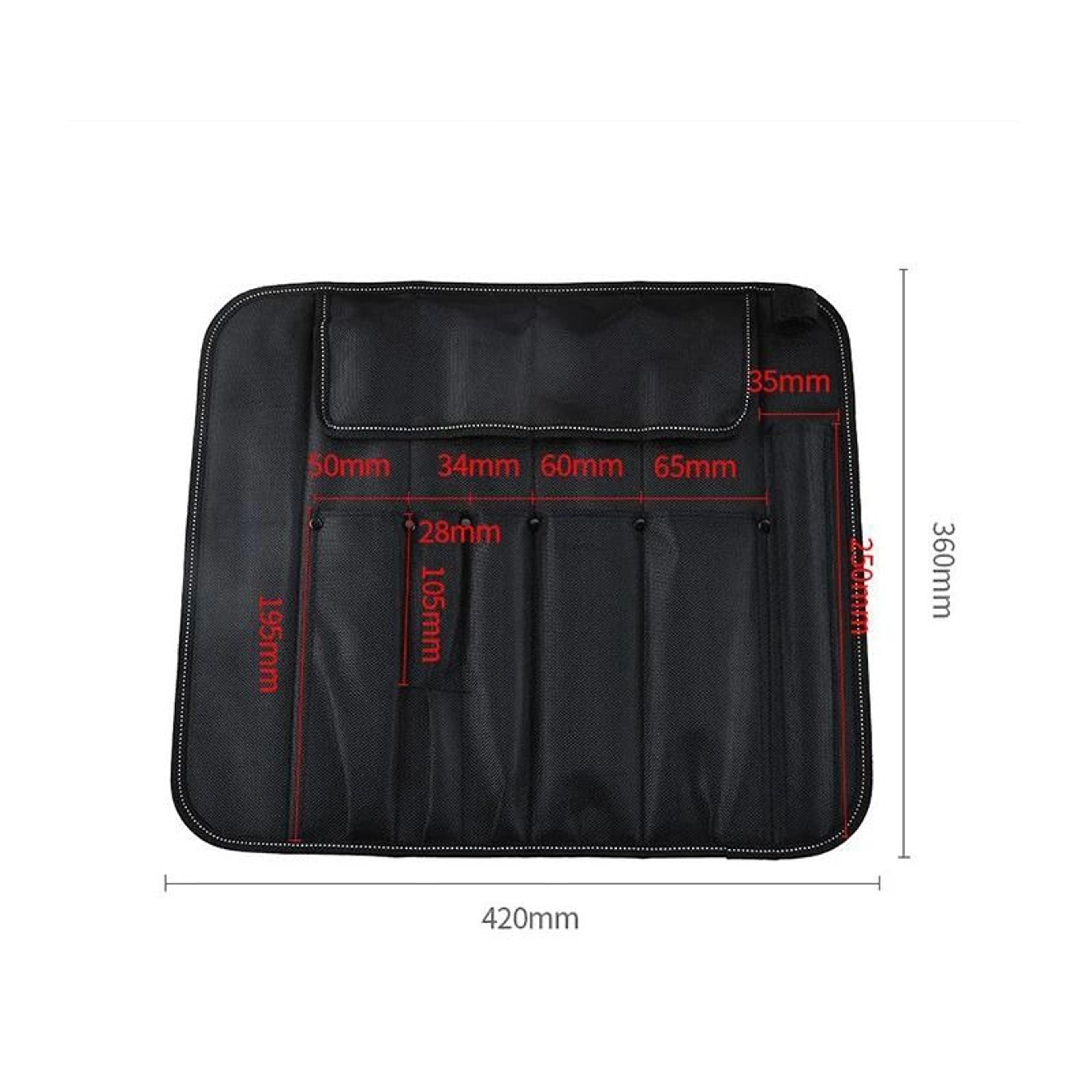 Portable Six Pocket Chef Knife Roll Bag For Kitchen Tools And Storage 5