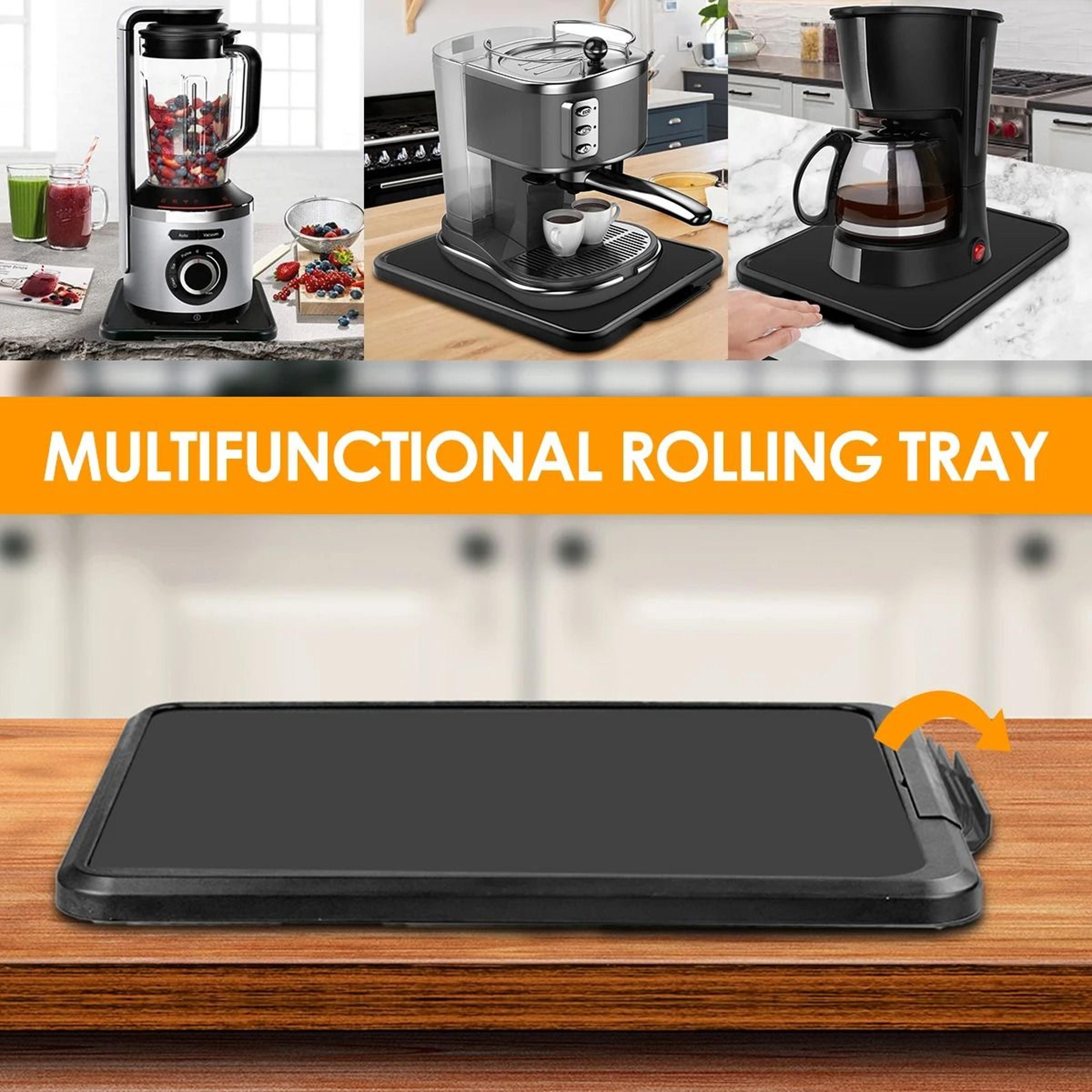 Smooth Rolling Kitchen Appliance Sliding Tray For Coffee Makers Toasters And Countertop Storage 3