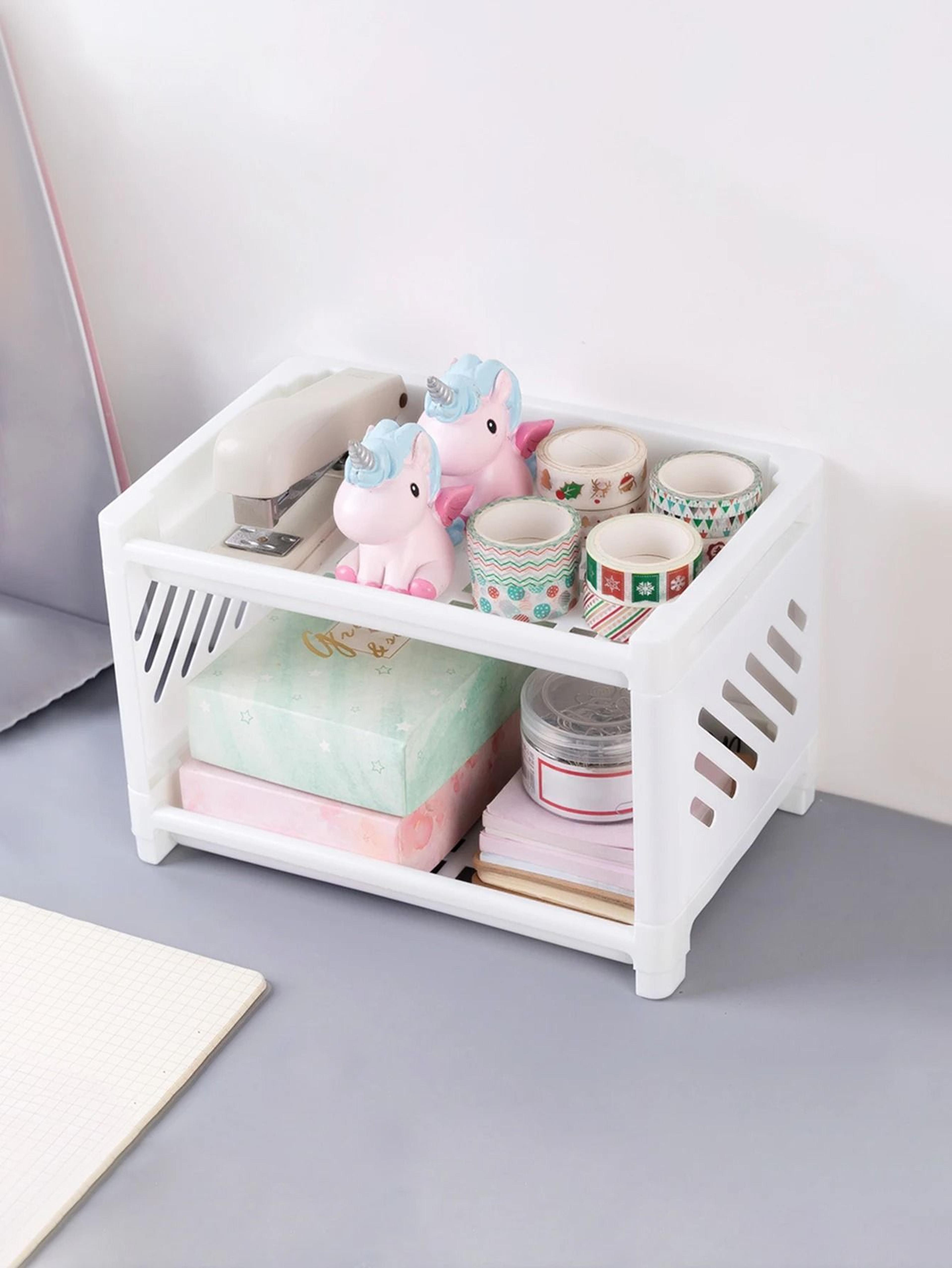 Multi Story Desktop Storage Rack For Dorm Bedroom Bathroom And Stationery Organization 4