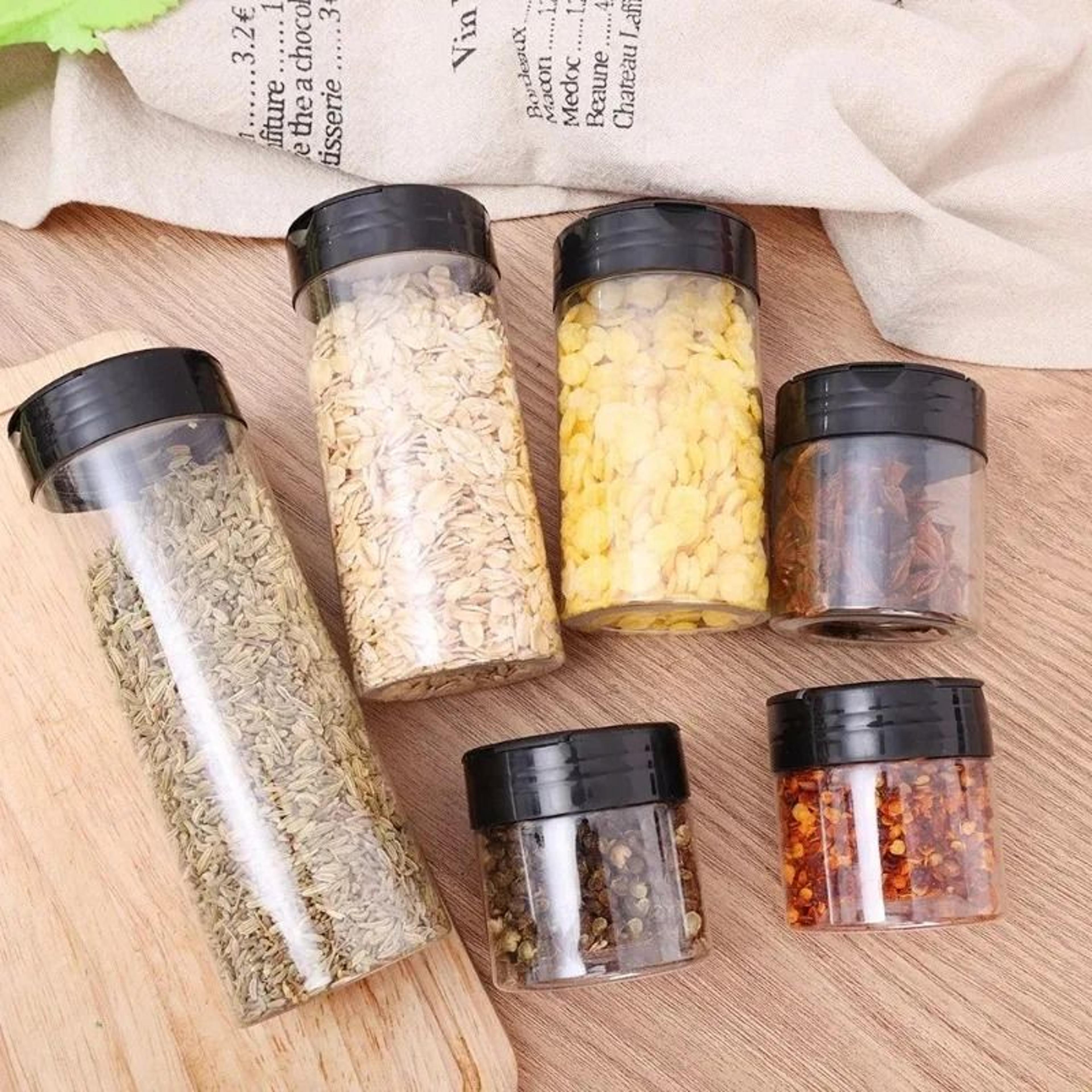 Plastic Spice Jars With Shaker Lids For Kitchen Seasoning Storage 7