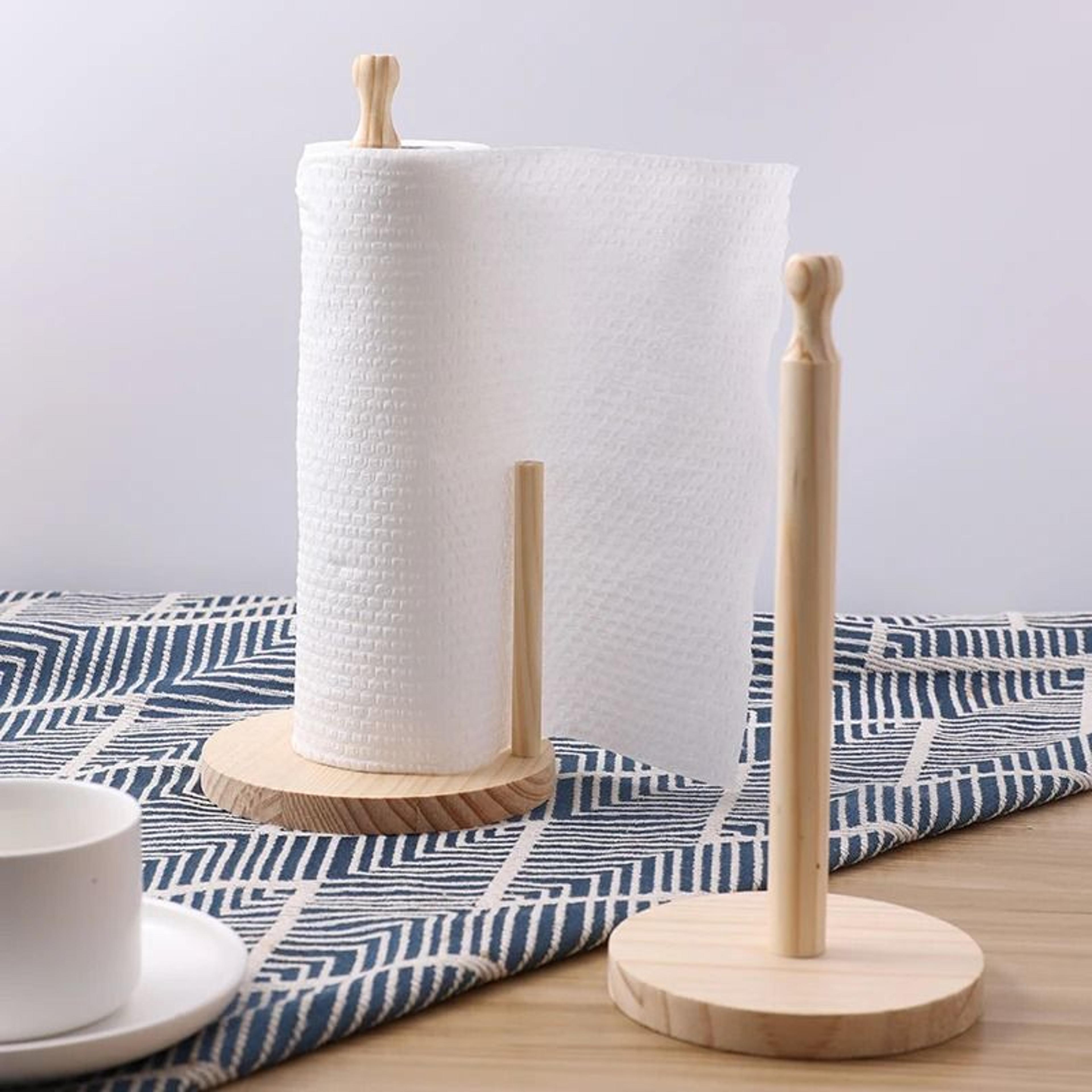 wooden paper towel holder for kitchen countertop