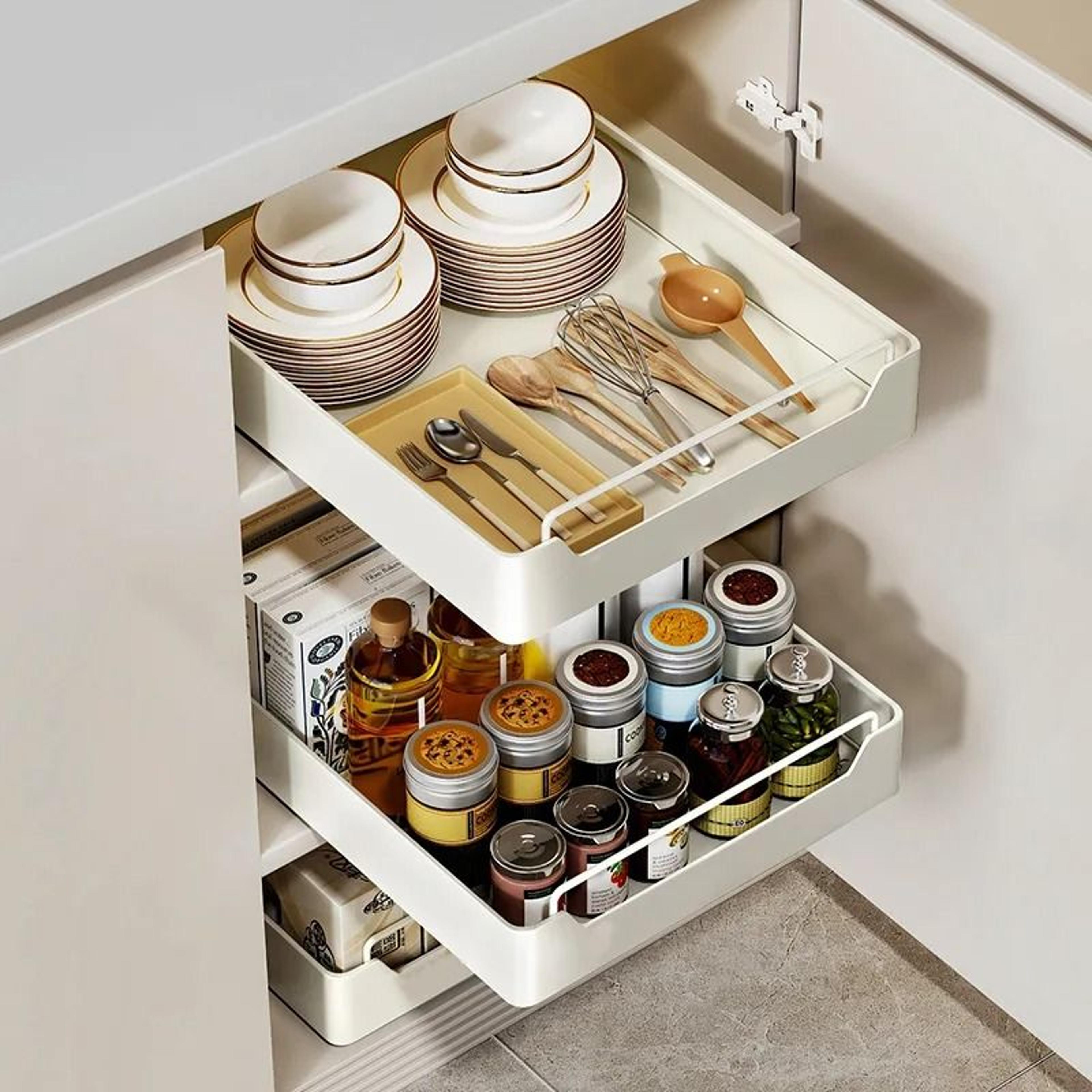 Pull Out Kitchen Storage Box And Cabinet Organizer Basket 9