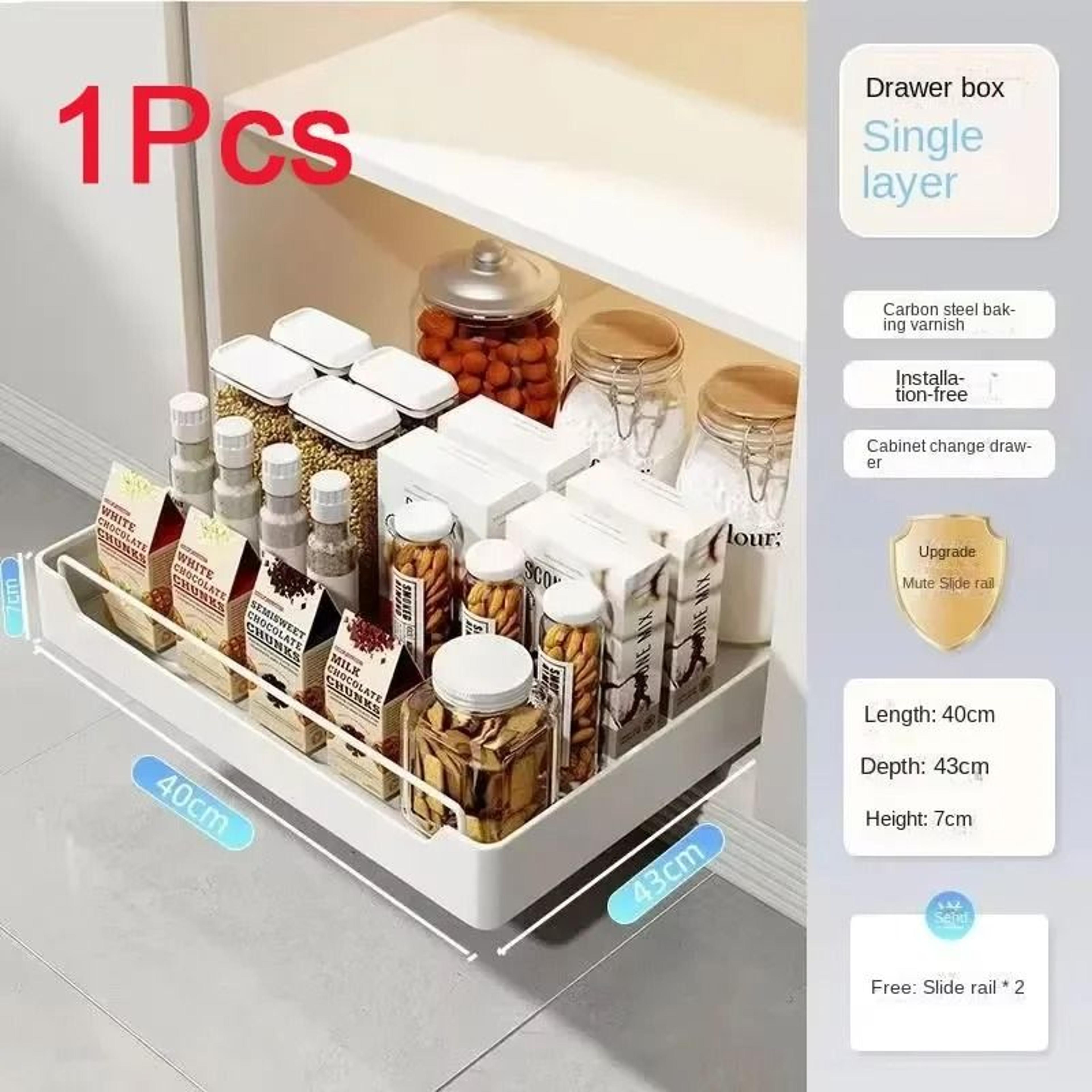 Pull Out Kitchen Cabinet Storage Shelf And Spice Organizer 2