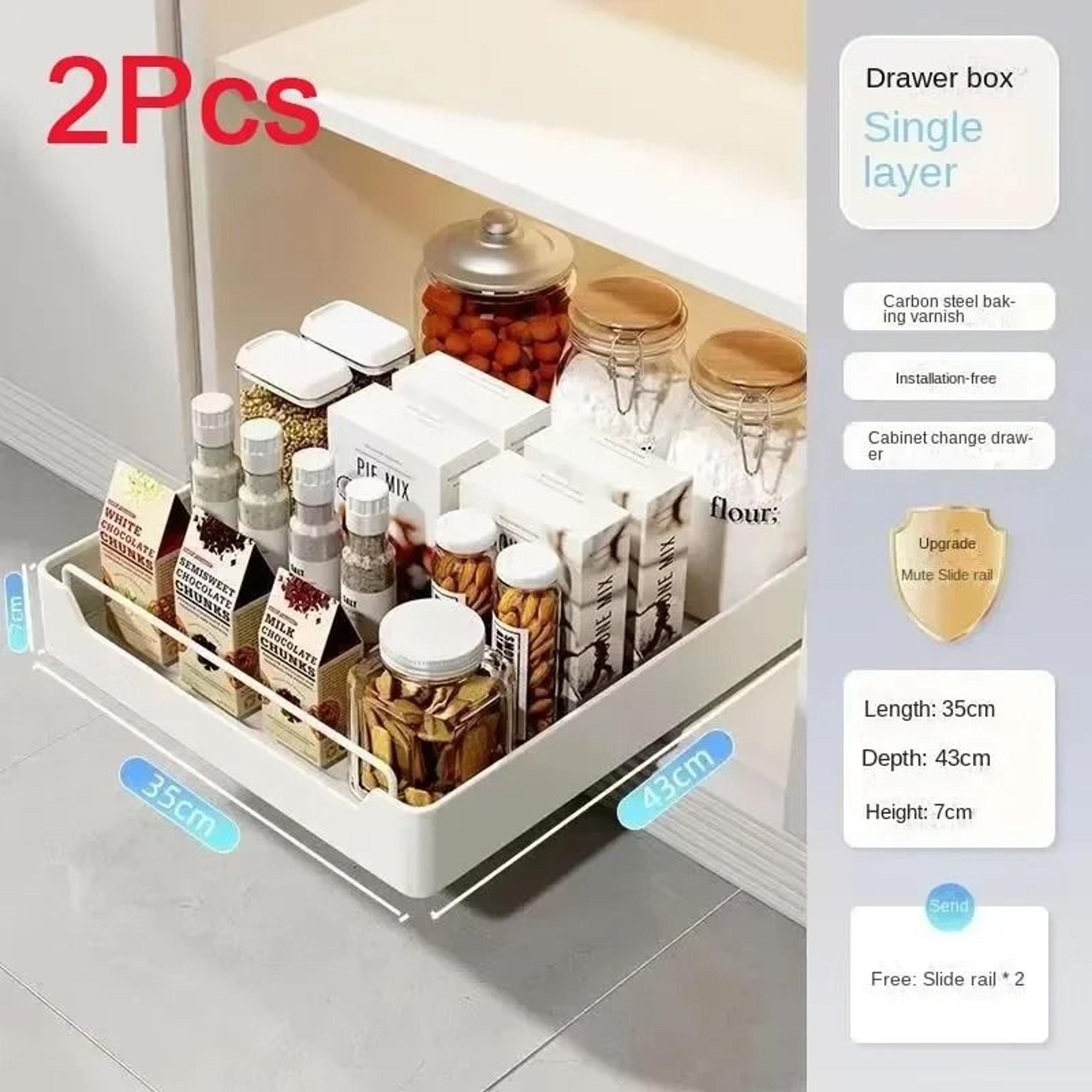 Pull Out Kitchen Cabinet Storage Shelf And Spice Organizer 7
